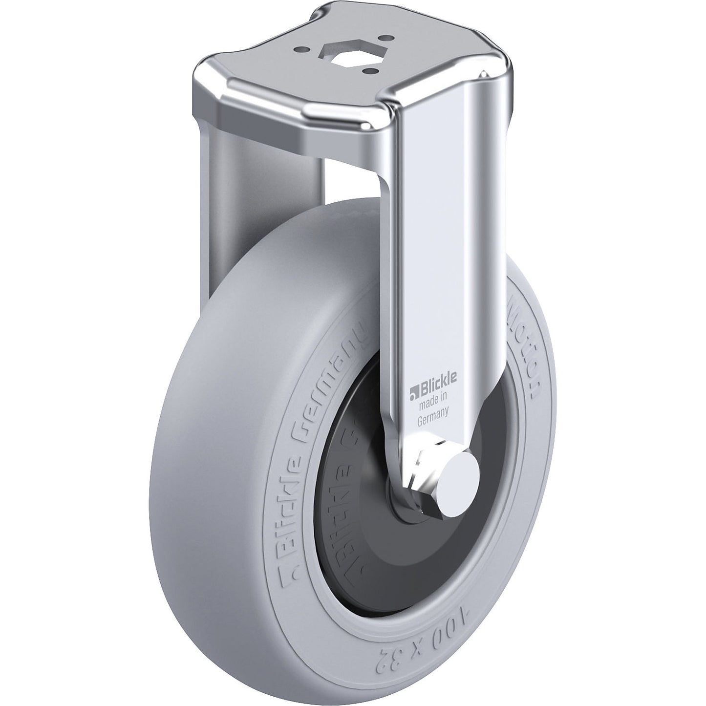 BKRA-POES-SG light duty fixed castor, wheel Ø x width 100 x 32 mm, max. load 120 kg.