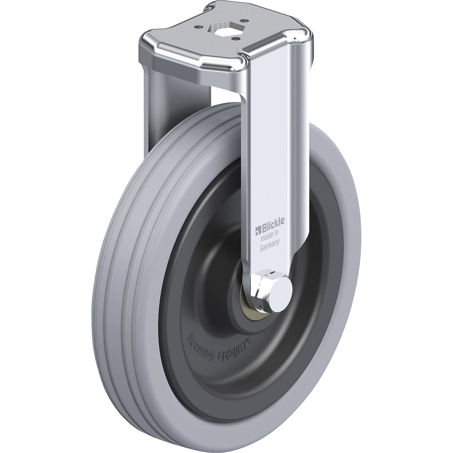BKRA-VPA light duty fixed castor, wheel Ø x width 125 x 25 mm, max. load 100 kg.
