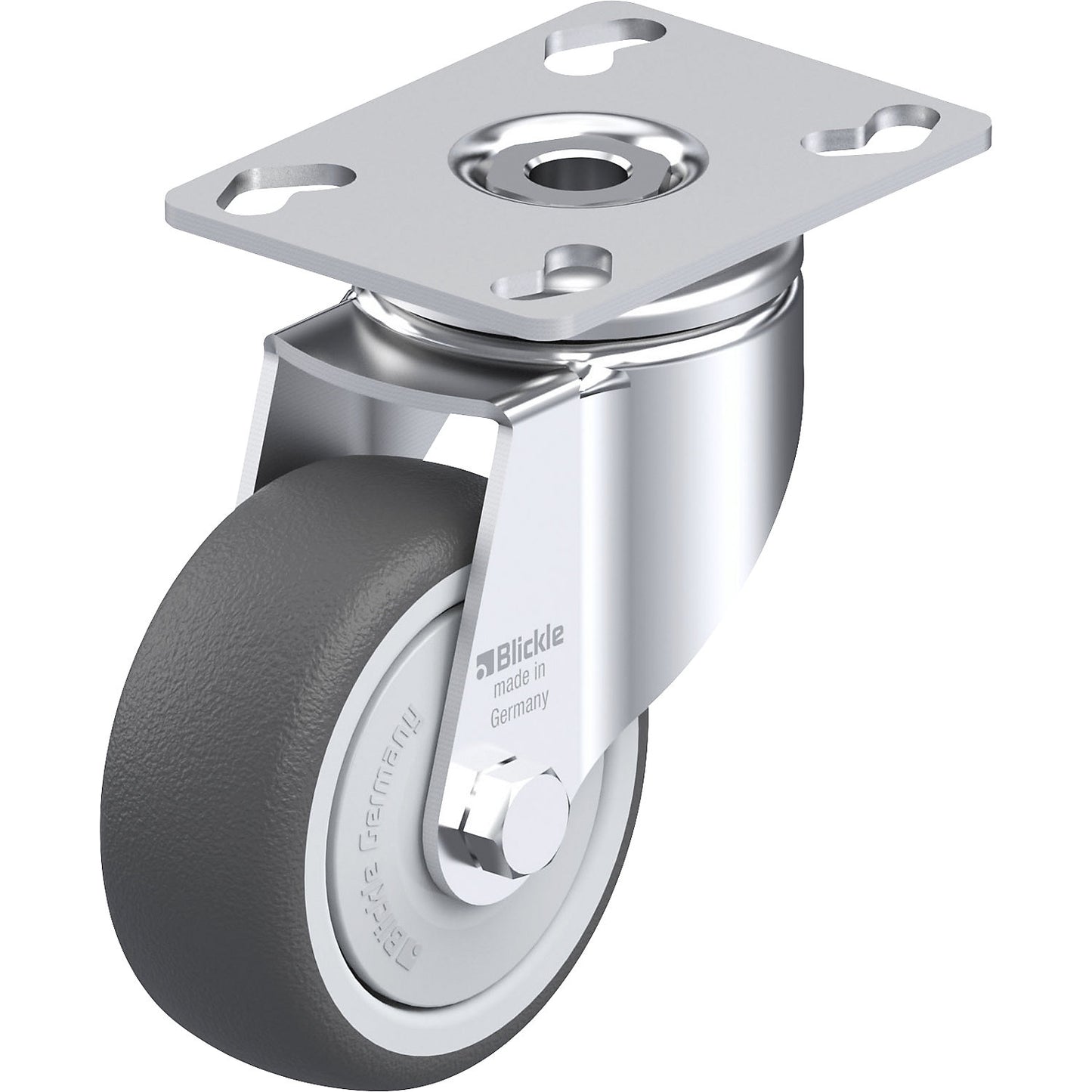LKPA-PATH light duty swivel castor, max. load 120 kg, wheel Ø 80 mm, overall height 111 mm.