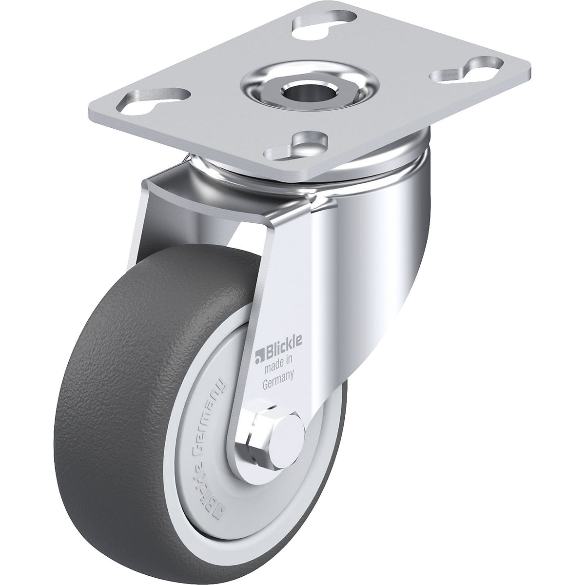 LKPA-PATH light duty swivel castor, max. load 120 kg, wheel Ø 80 mm, overall height 111 mm.