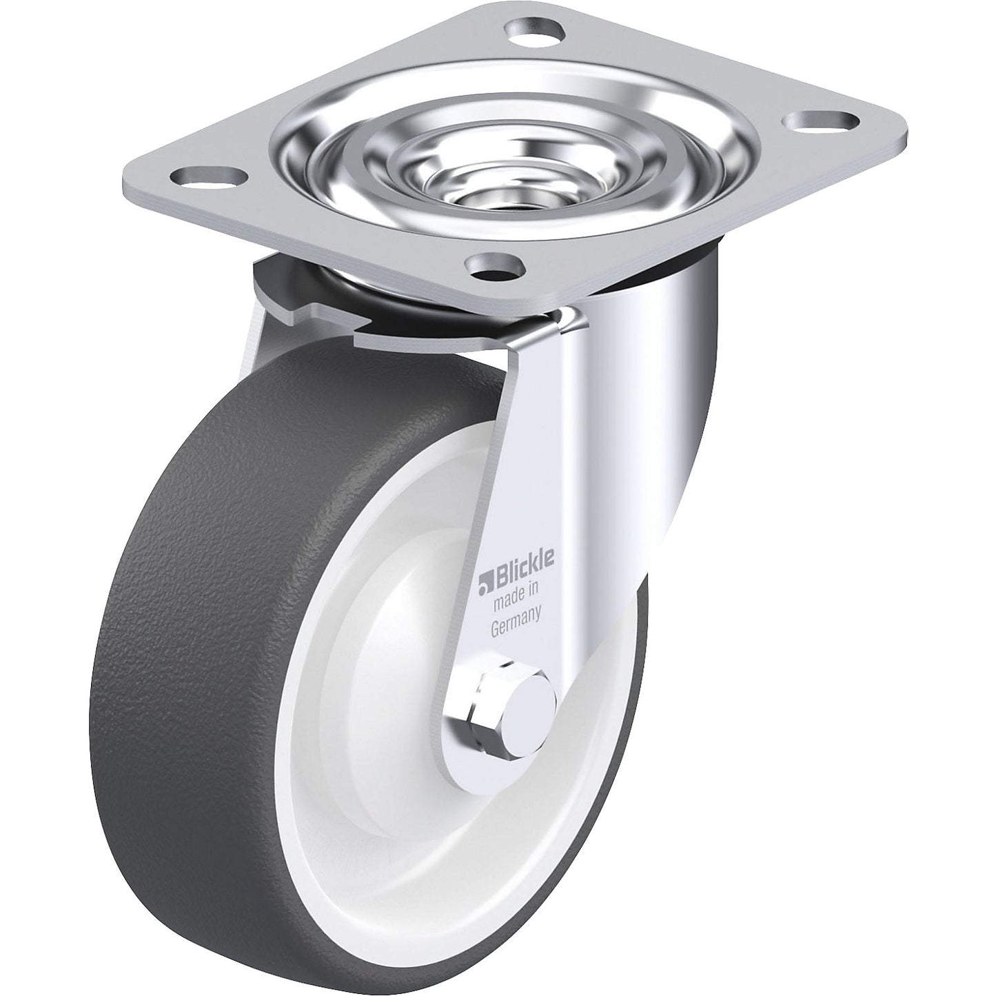 L-POTH sheet steel swivel castor, wheel Ø 100 mm, max. load 250 kg, swivel castor.