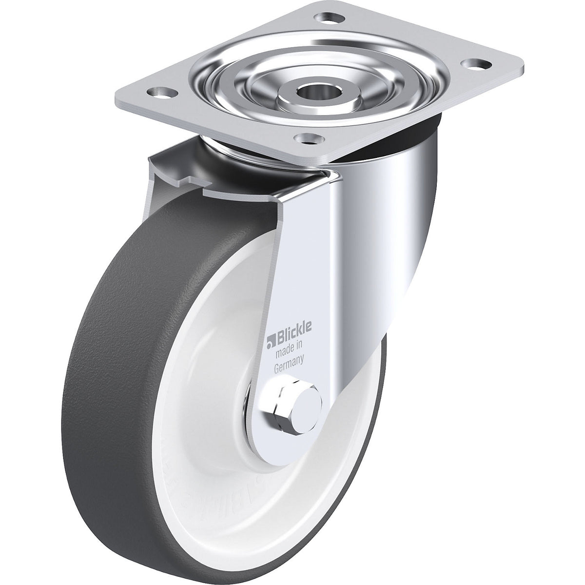 L-POTH sheet steel swivel castor, wheel Ø 160 mm, max. load 400 kg, swivel castor.