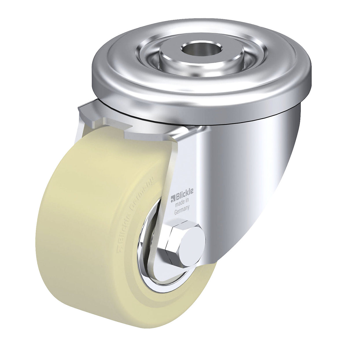 LR-GSPO 60K sheet steel compact swivel castor, wheel Ø 60 mm, max. load 250 kg, swivel castor.