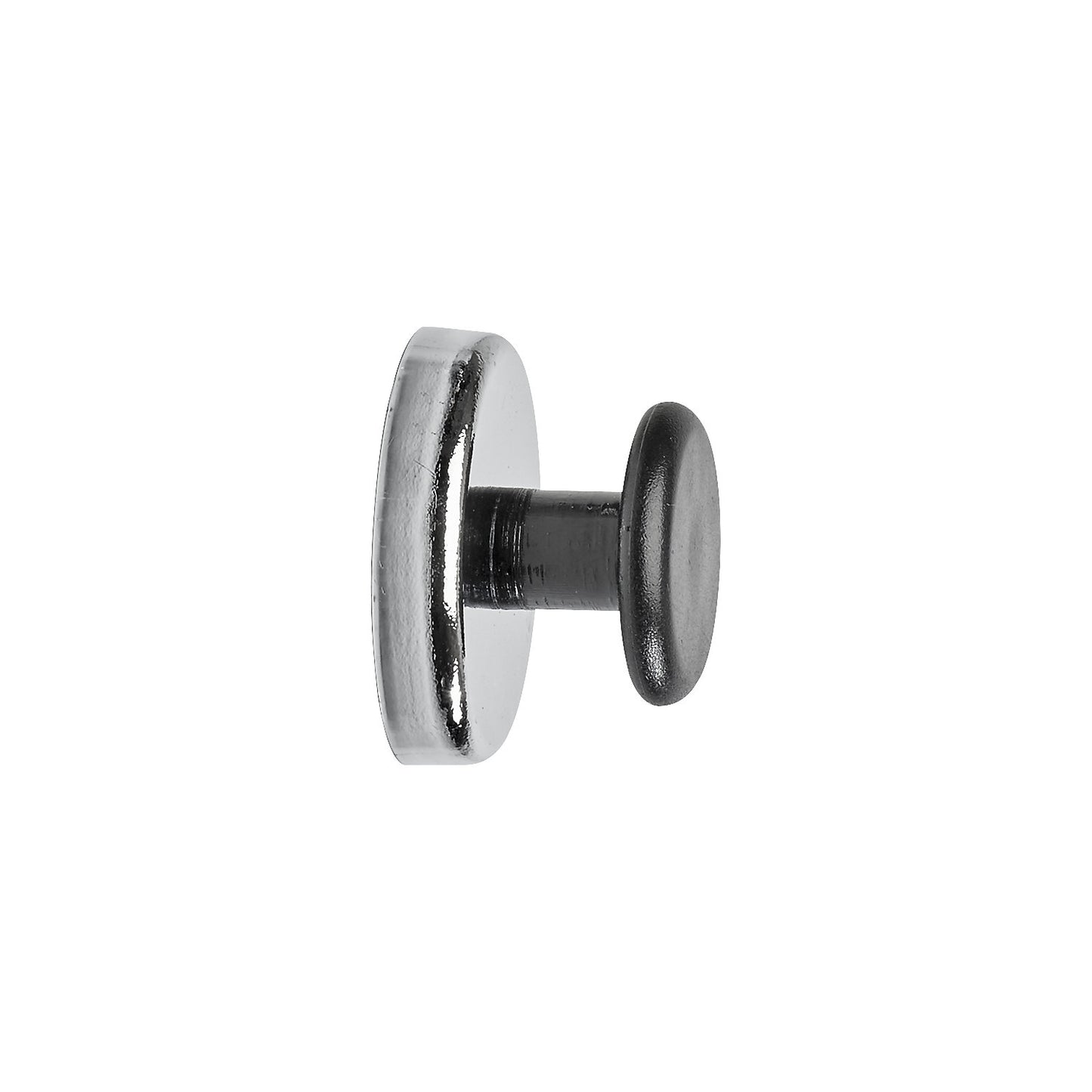 Power magnet with handle knob, pack of 10, Ø 38 mm, holds 5 kg, light silver.