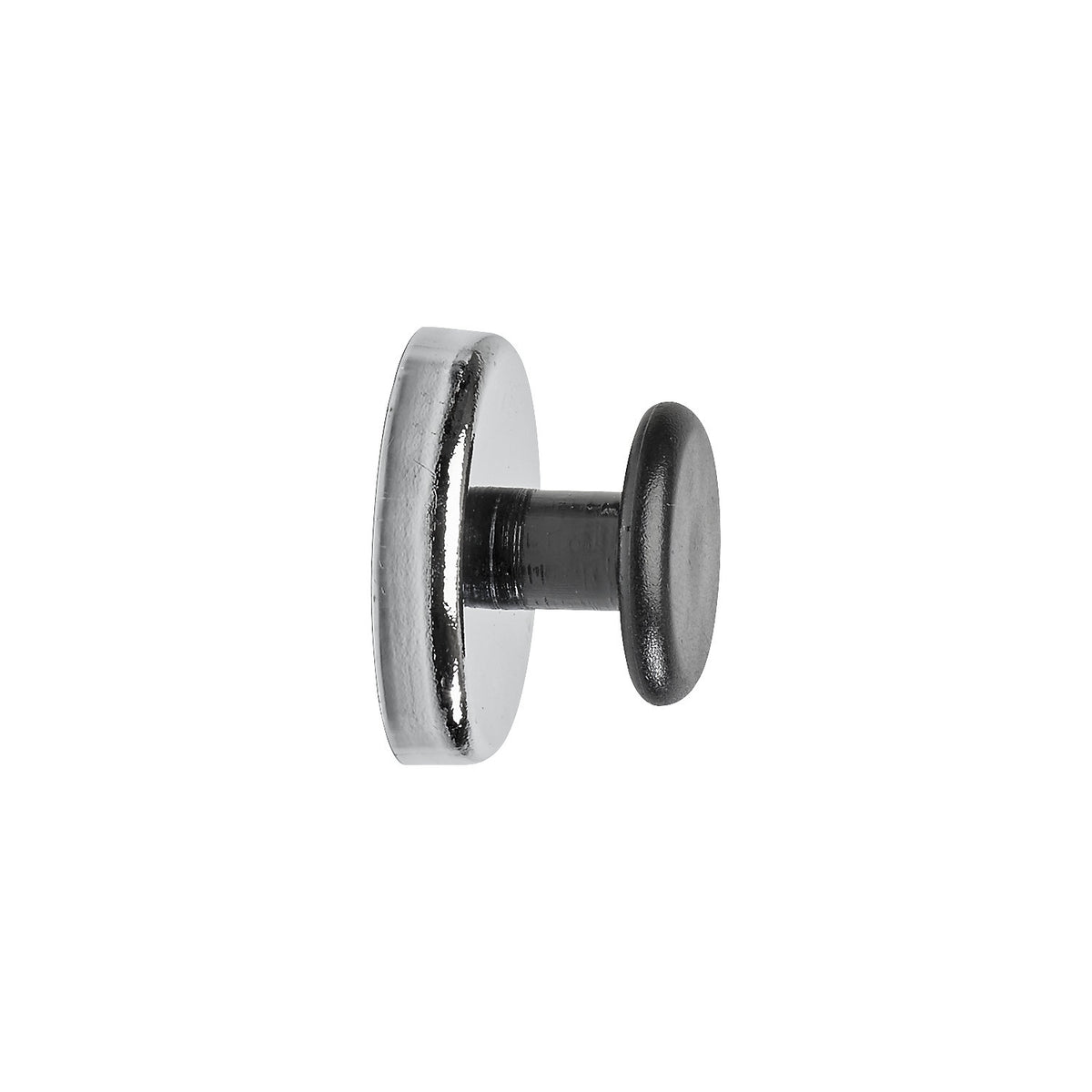 Power magnet with handle knob, pack of 10, Ø 38 mm, holds 5 kg, light silver.
