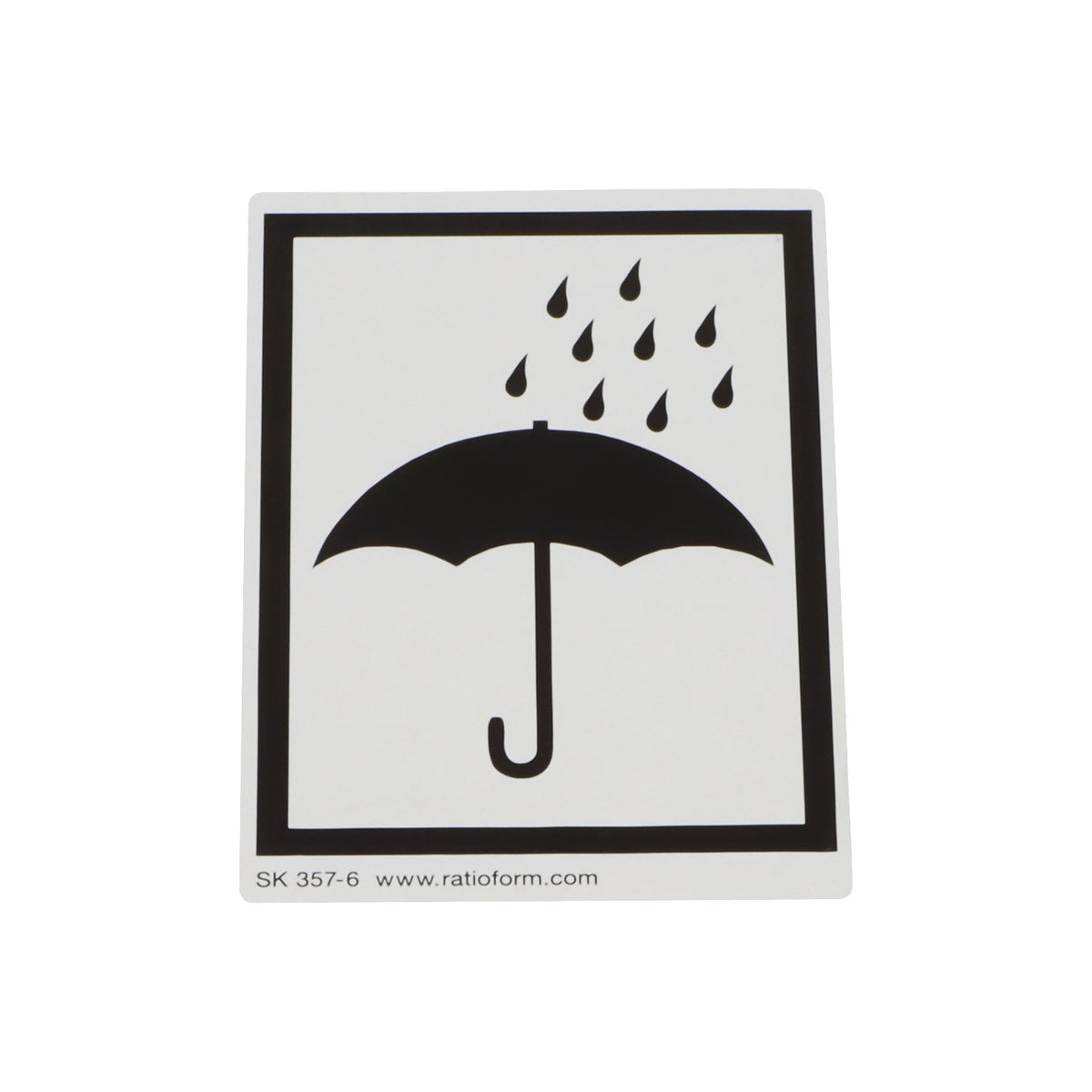 Warning labels, keep dry! protect from moisture symbol as imprint, pack of 1000, LxW 74 x 105 mm.