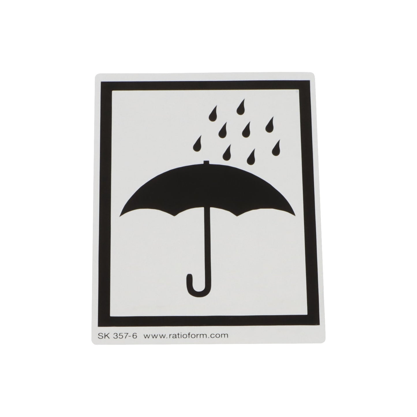 Warning labels, keep dry! protect from moisture symbol as imprint, pack of 1000, LxW 74 x 105 mm.