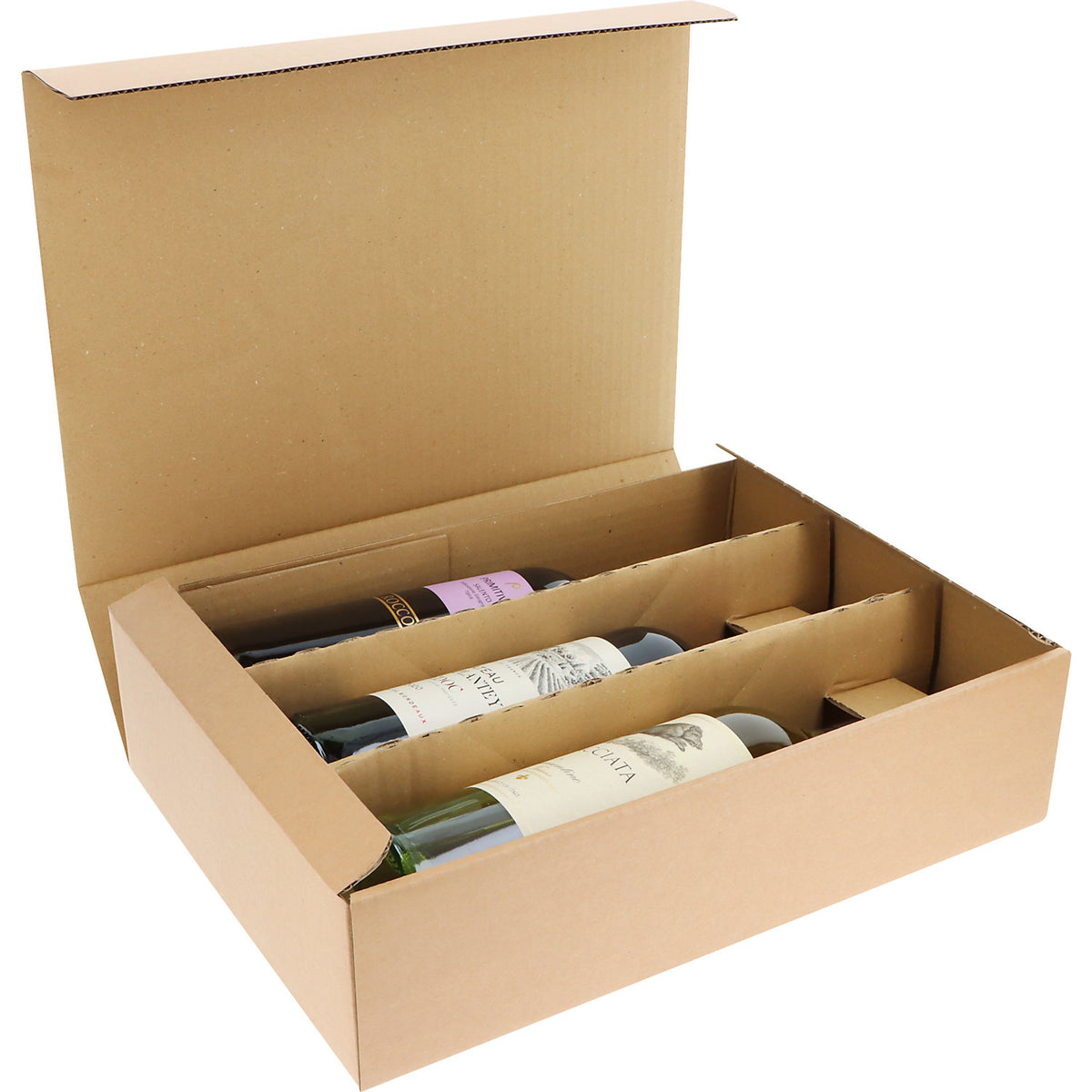 Wine Line gift box for bottles, pack of 25, for 2 bottles, internal LxW 360 x 192 mm.