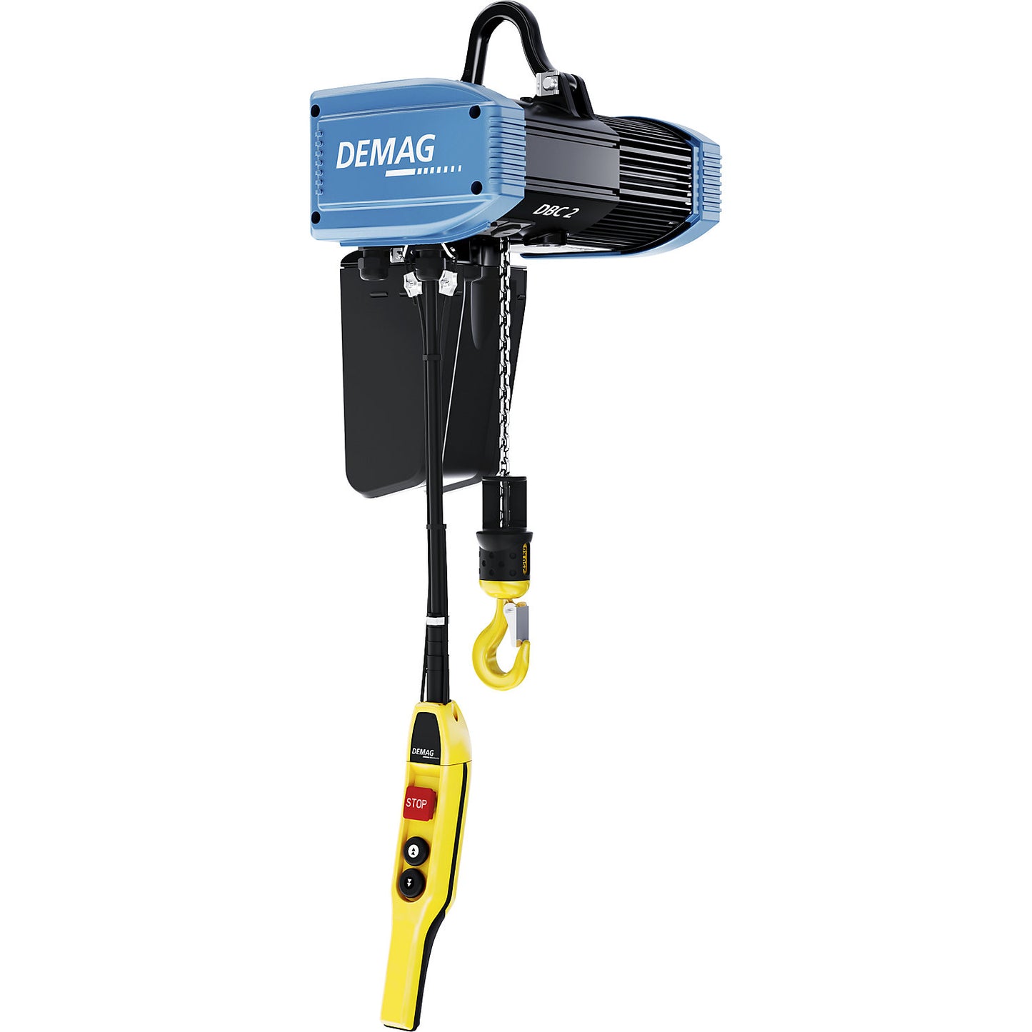 Electric chain hoist, with suspension bracket, max. load 250 kg.