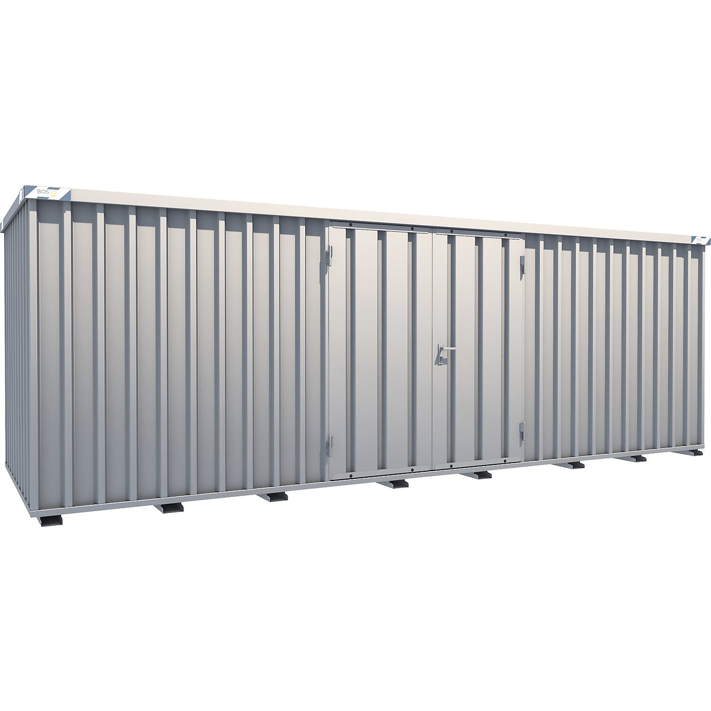 Quick build container, zinc plated, external WxHxD 2100 x 2100 x 6100 mm, 2 hinged doors long side.