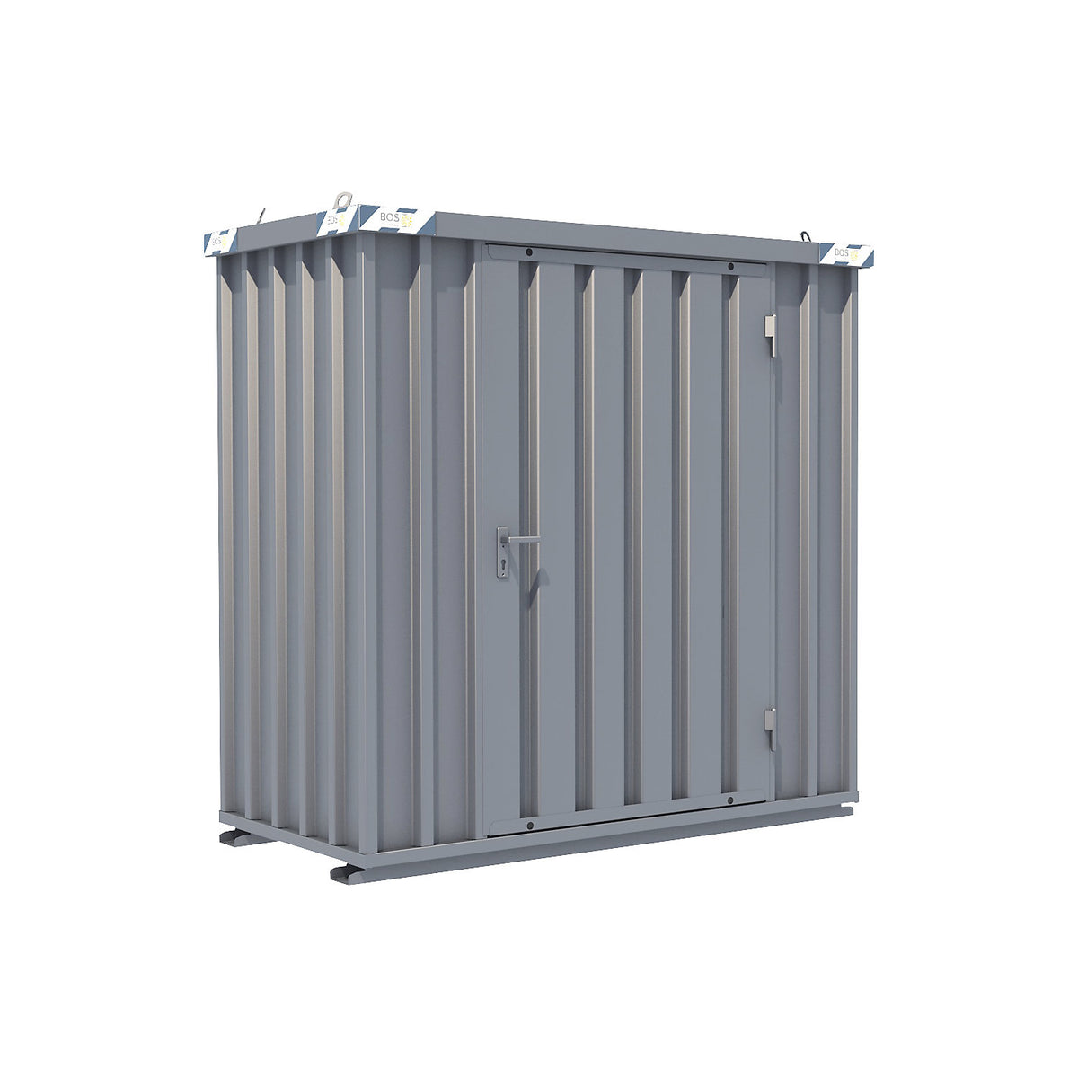 Quick build container, zinc plated, external WxHxD 2100 x 2100 x 1100 mm, 1 hinged door.