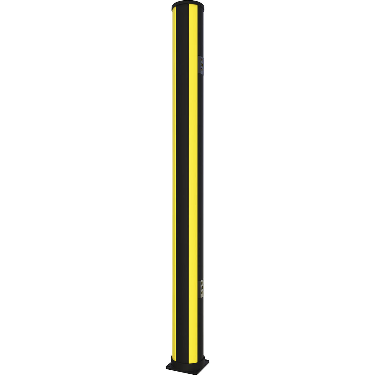 X-Protect crash protection bollard, height 2300 mm, zinc yellow, graphite black.