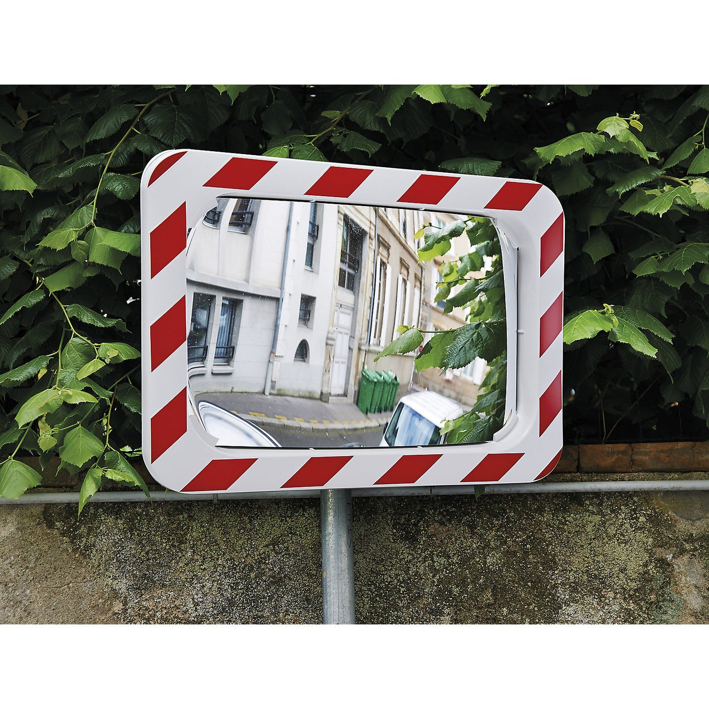 Polymir® traffic mirror, rectangular, HxW 600 x 800 mm.