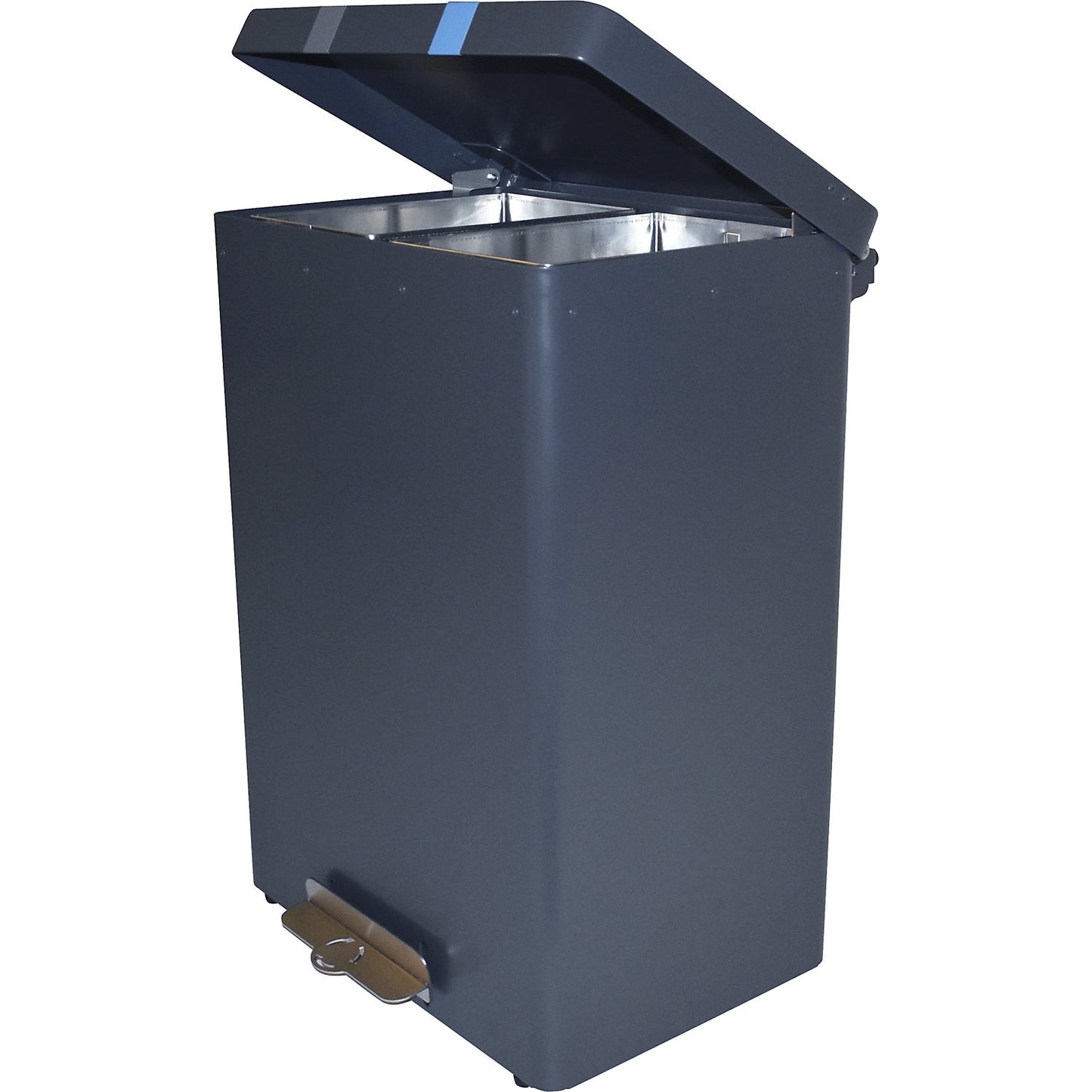 RecycloKick recyclable waste collector, 2 x 34 l, aluminium, black.