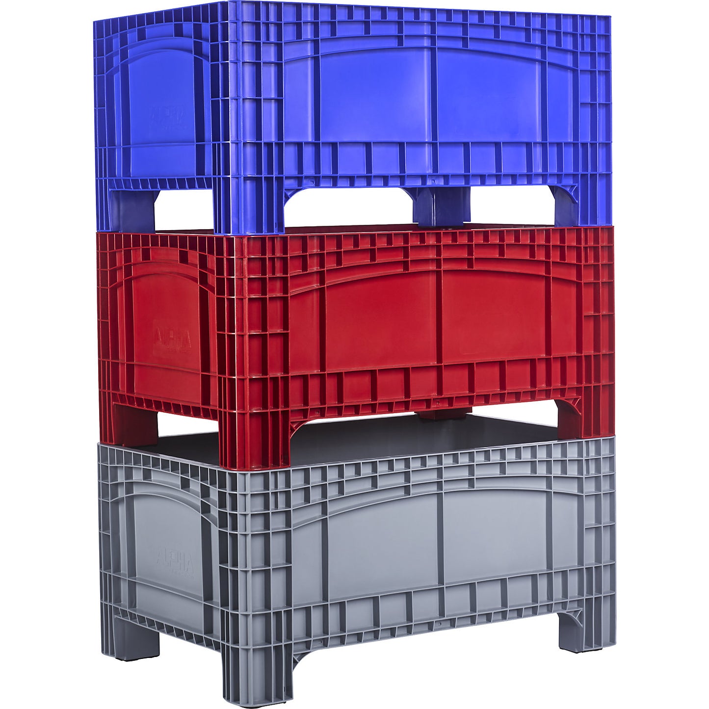 Pallet box, capacity 354 l, 4 feet, grey.