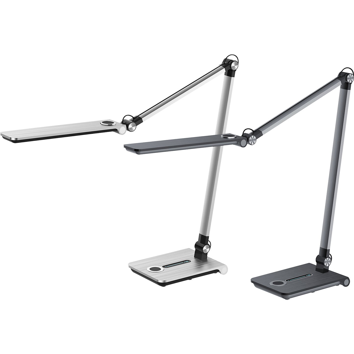WAVE LED table lamp, dimmable, with stand, silver, 450 lm.
