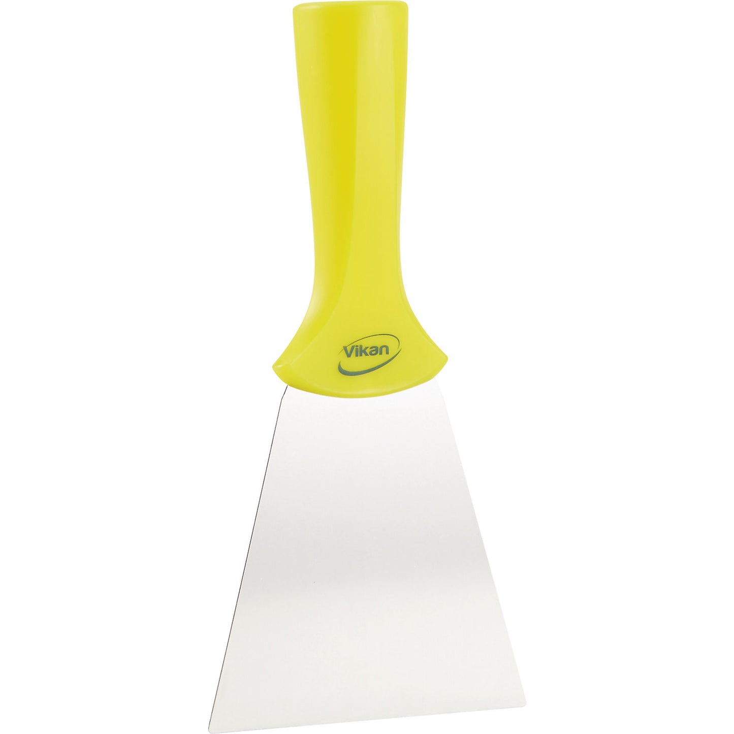 Scraper, model with handle, with stainless steel blade, pack of 10, yellow.