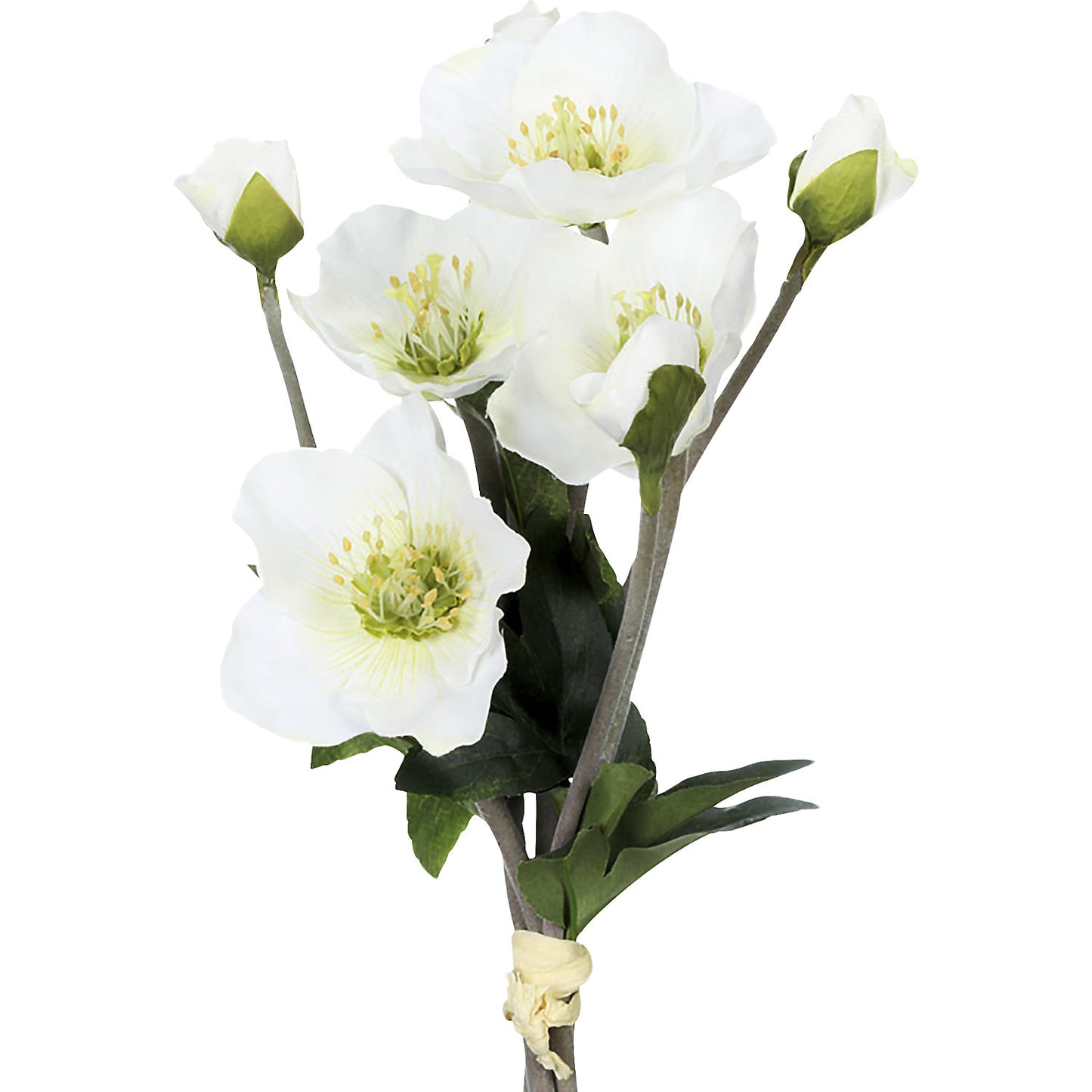 Christmas roses, pack of 6, overall height 350 mm.