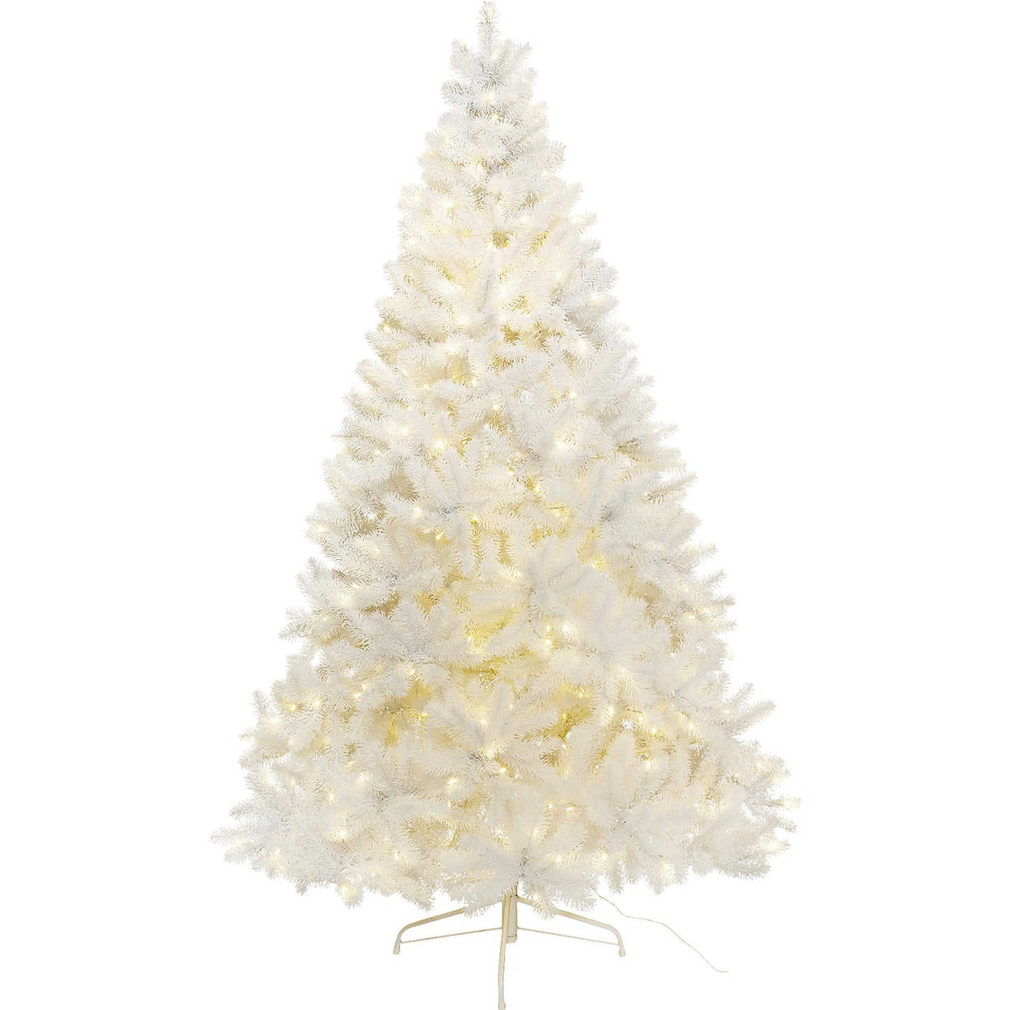 Artificial LED fir tree, white, stand included, height 1800 mm, with 350 LEDs.