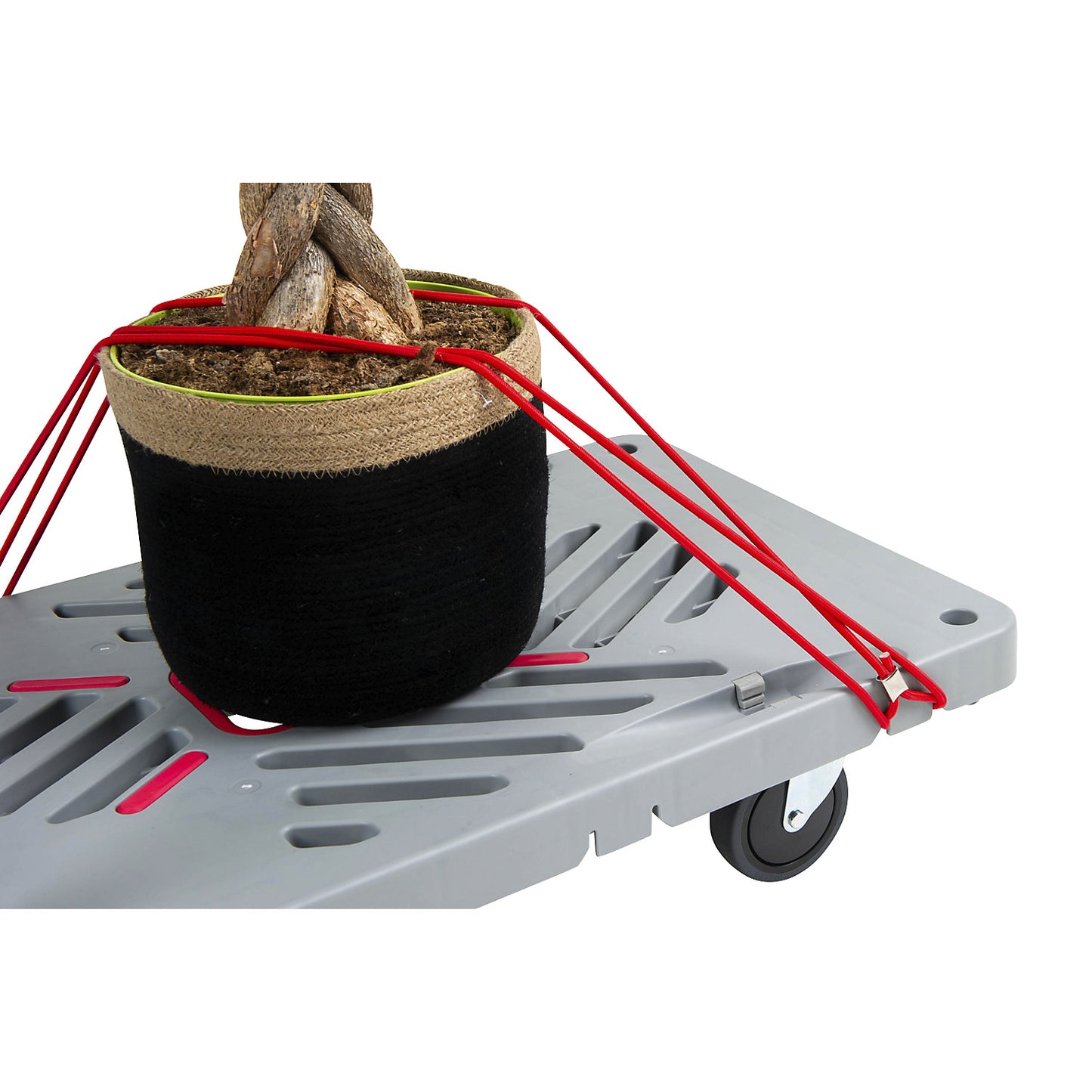 RuXXac Dandy platform truck, with folding push handle and brake, LxW 670 x 465 mm.