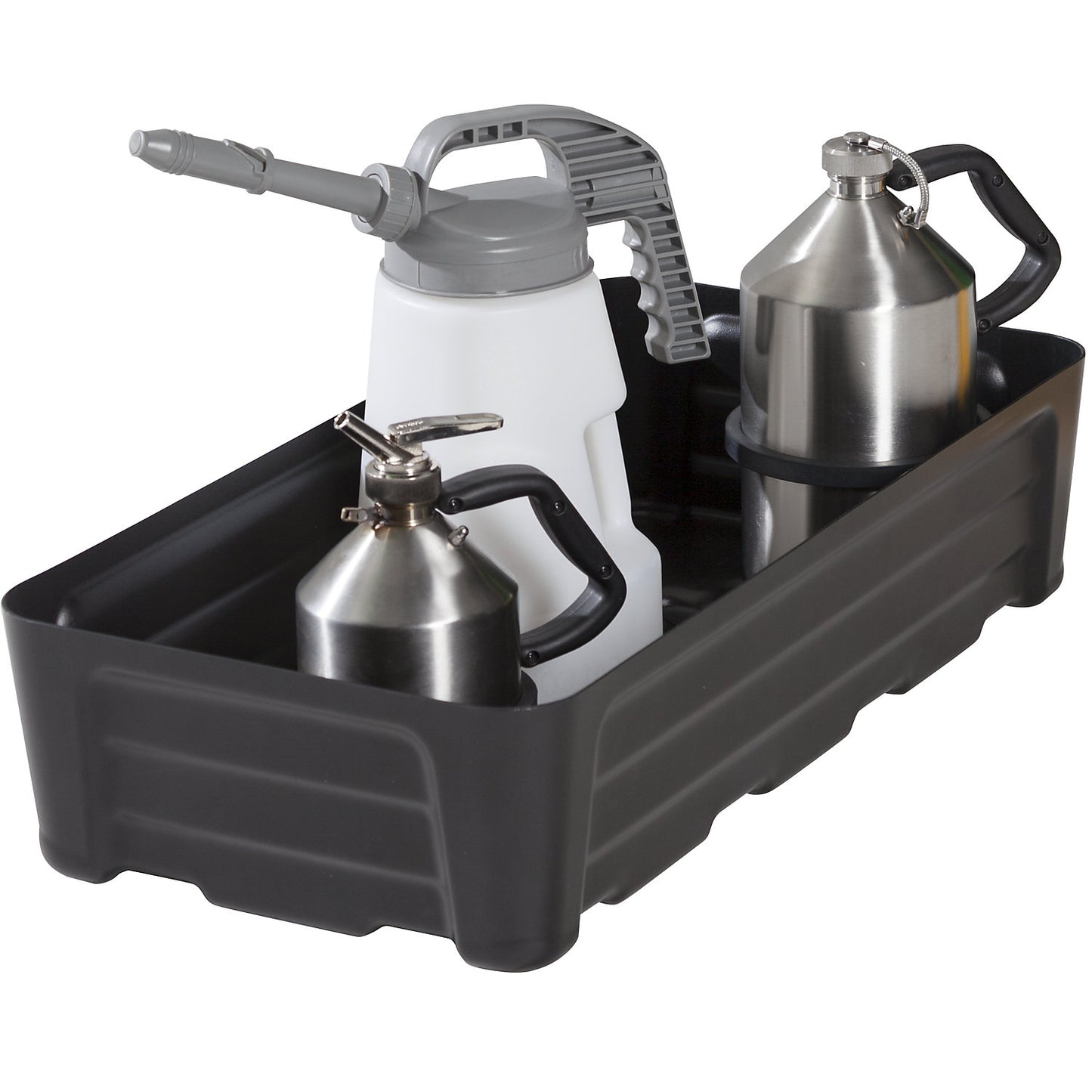 PE sump tray for small containers, without grate, collection capacity 30 l.