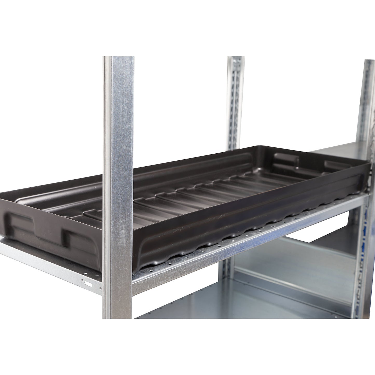 PE small container shelf sump tray, with certification, collection capacity 20 l.