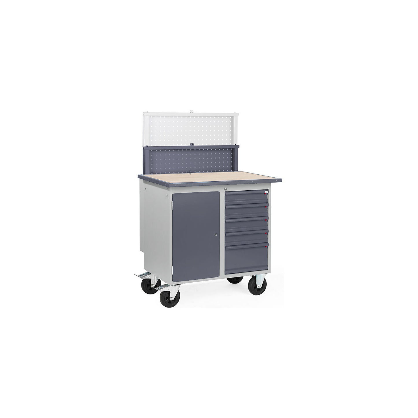 Perforated panel for mobile workbench, extendable, HxWxD 630 x 875 x 100 mm.