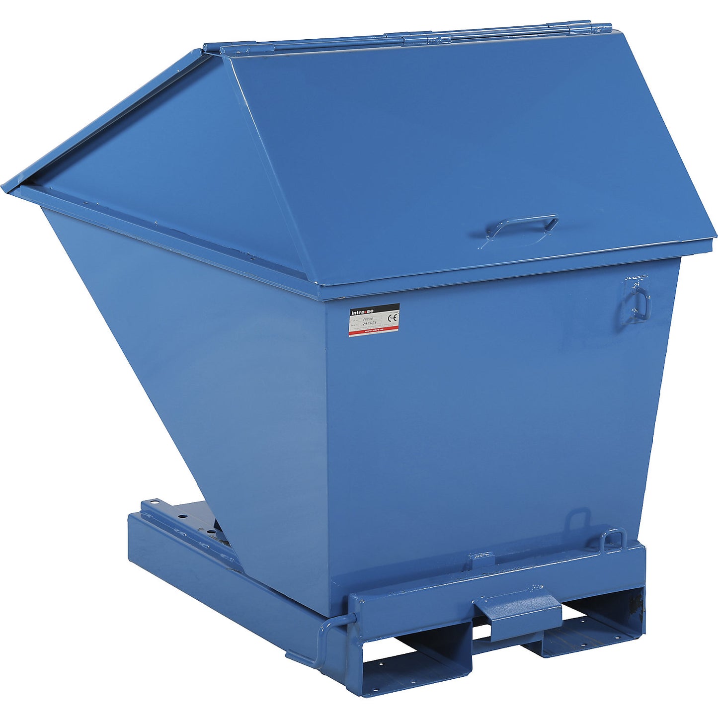 Tipping skip with high lid, blue, capacity 200 l.