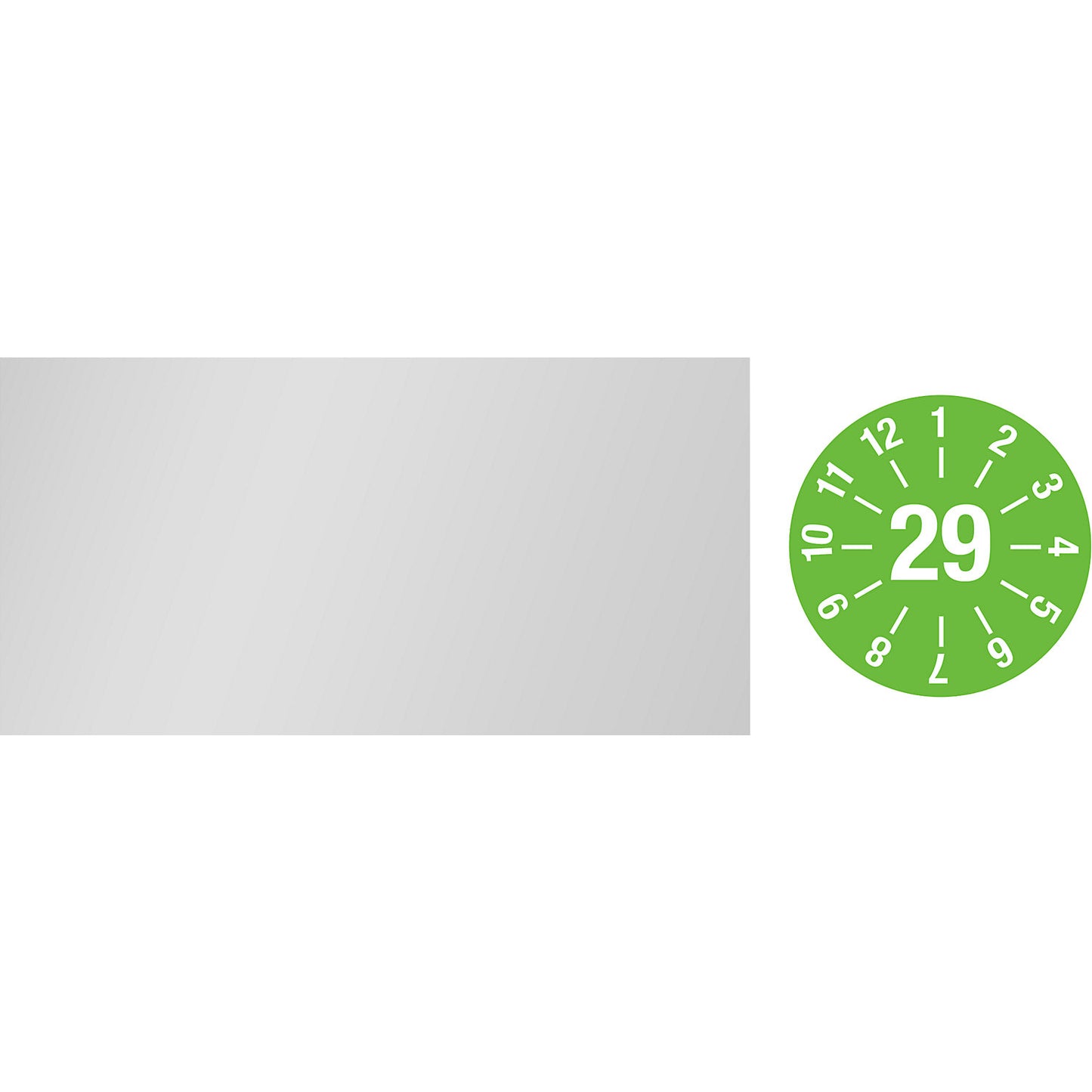 Cable test placard, annual placard, LxH 60 x 20 mm, 29, green.