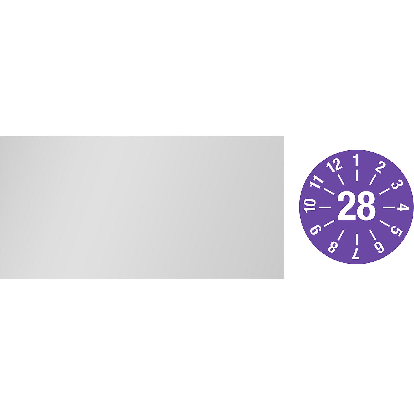Cable test placard, annual placard, LxH 60 x 20 mm, 28, purple.