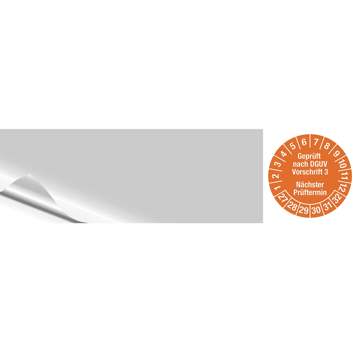 Cable test placard DGUV, LxH 95 x 25 mm, pack of 10, 27, orange.