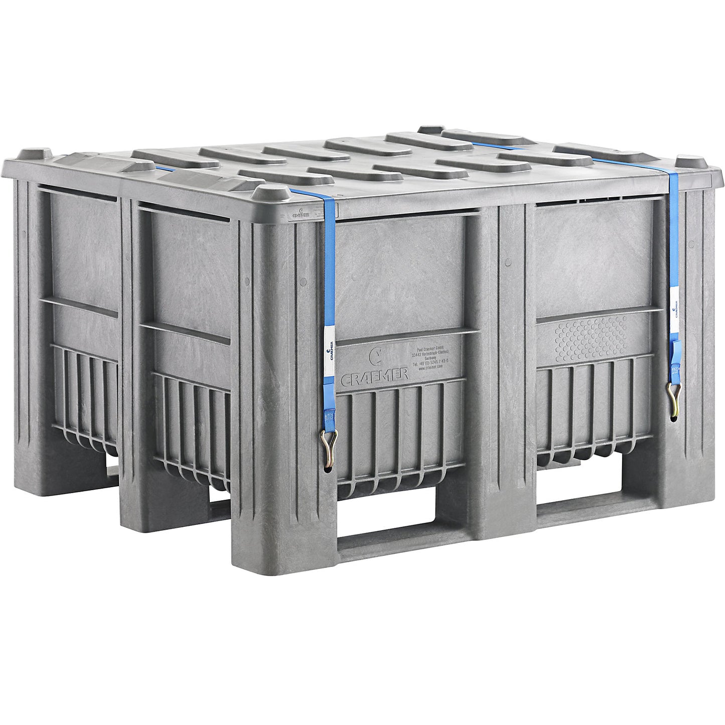 Hazardous goods pallet box, capacity 610 l, grey.