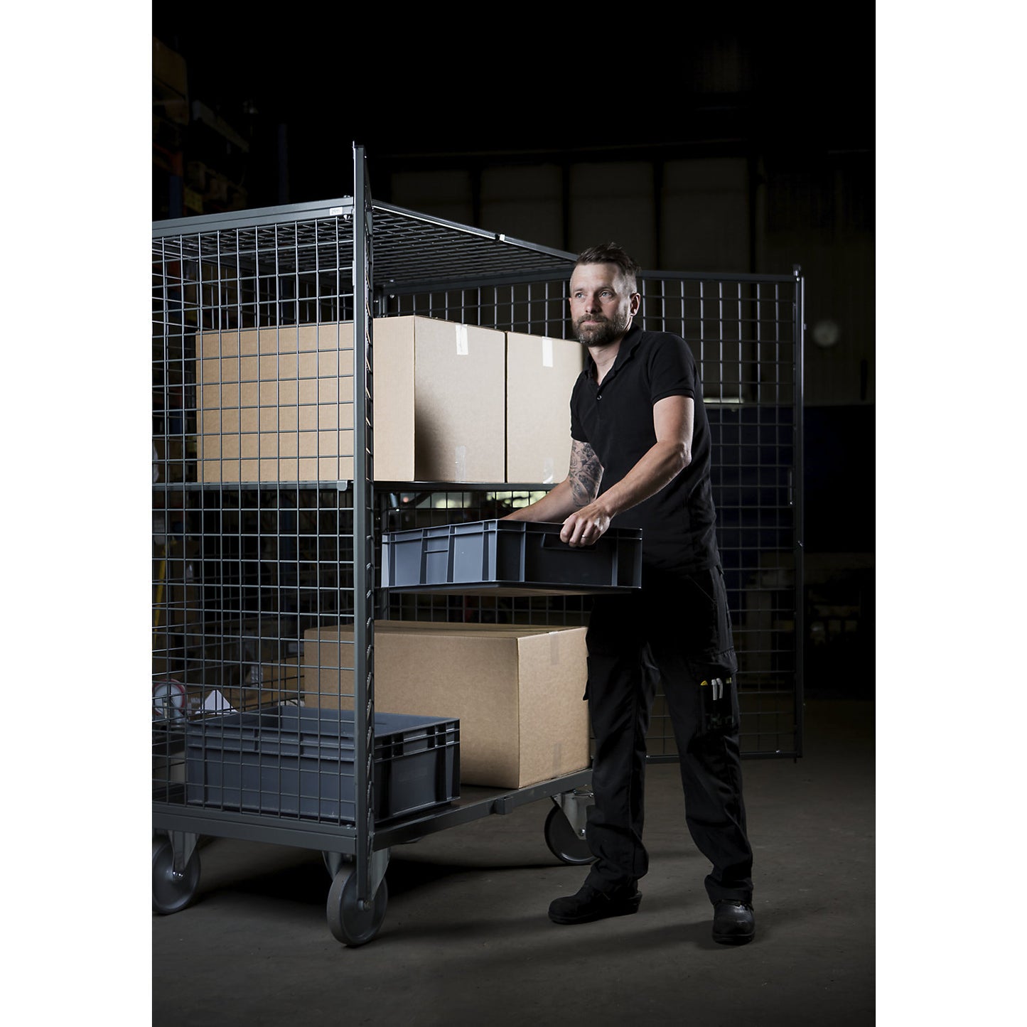 Safety trolley, mesh model, max. load 500 kg.