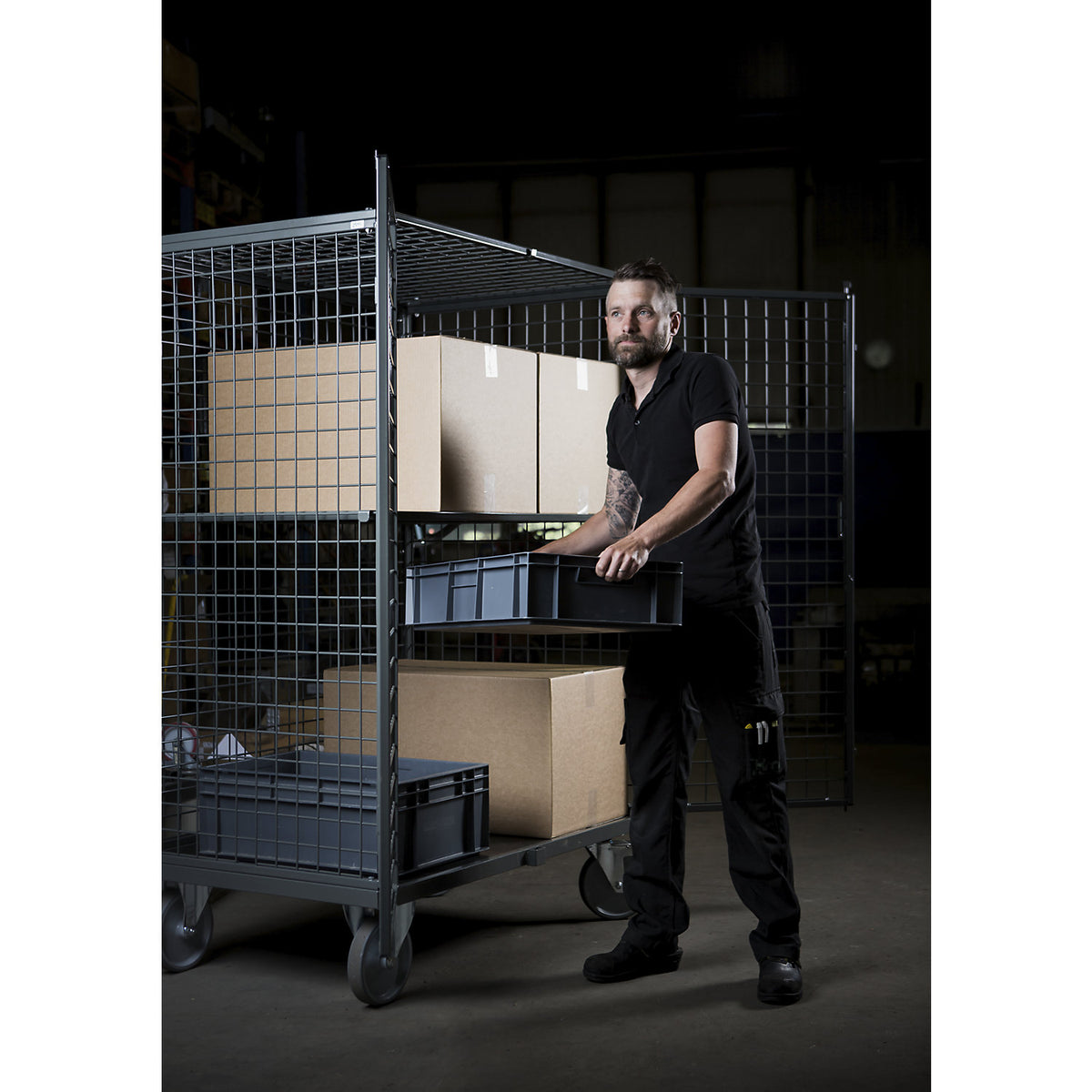 Safety trolley, mesh model, max. load 500 kg.