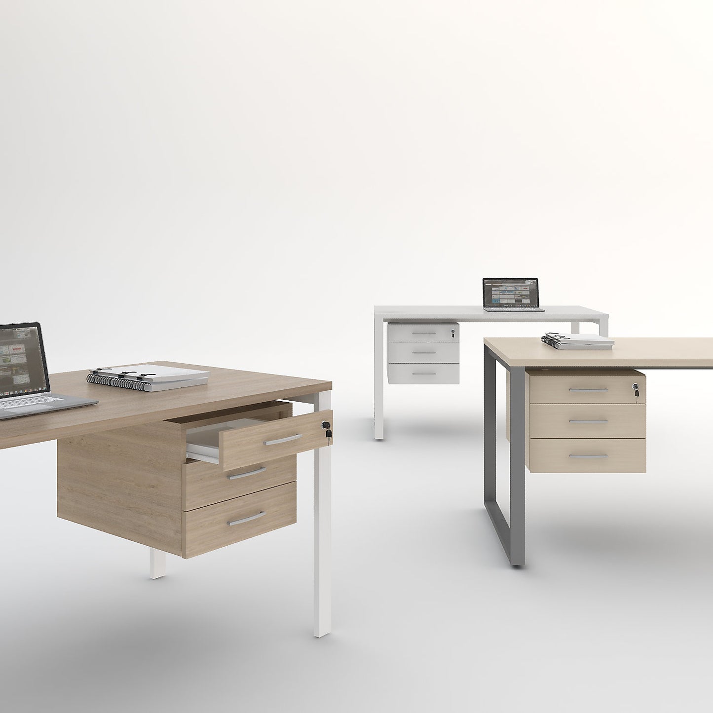 Base cupboard for Desk Duo, WxD 428 x 600 mm, oak.