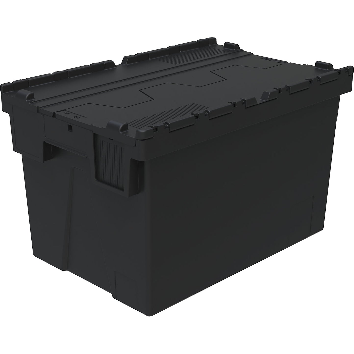 Reusable stacking container, LxWxH 600 x 400 x 367 mm, black.