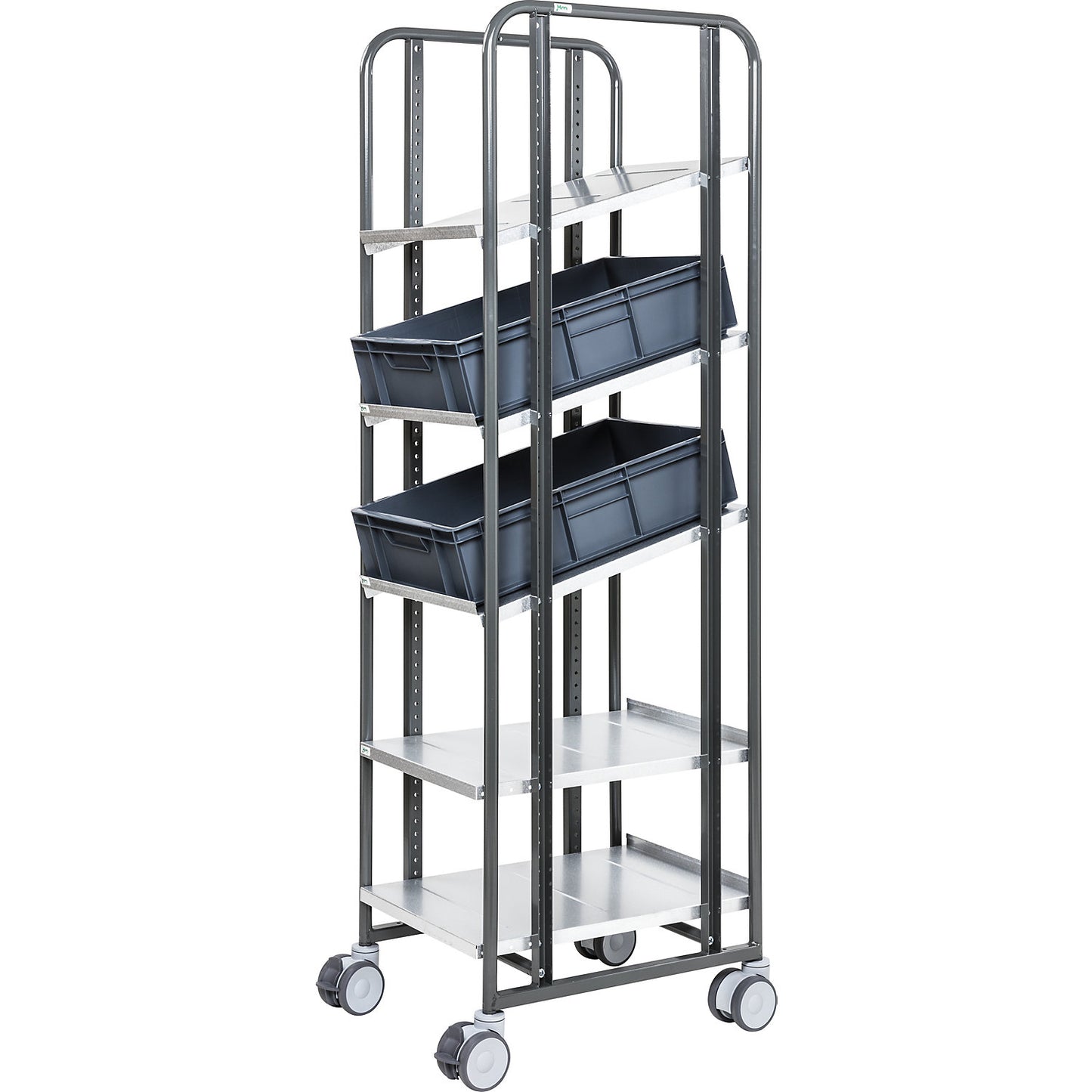 E-commerce order picking trolley, 5 shelves, LxWxH 477 x 638 x 1850 mm.