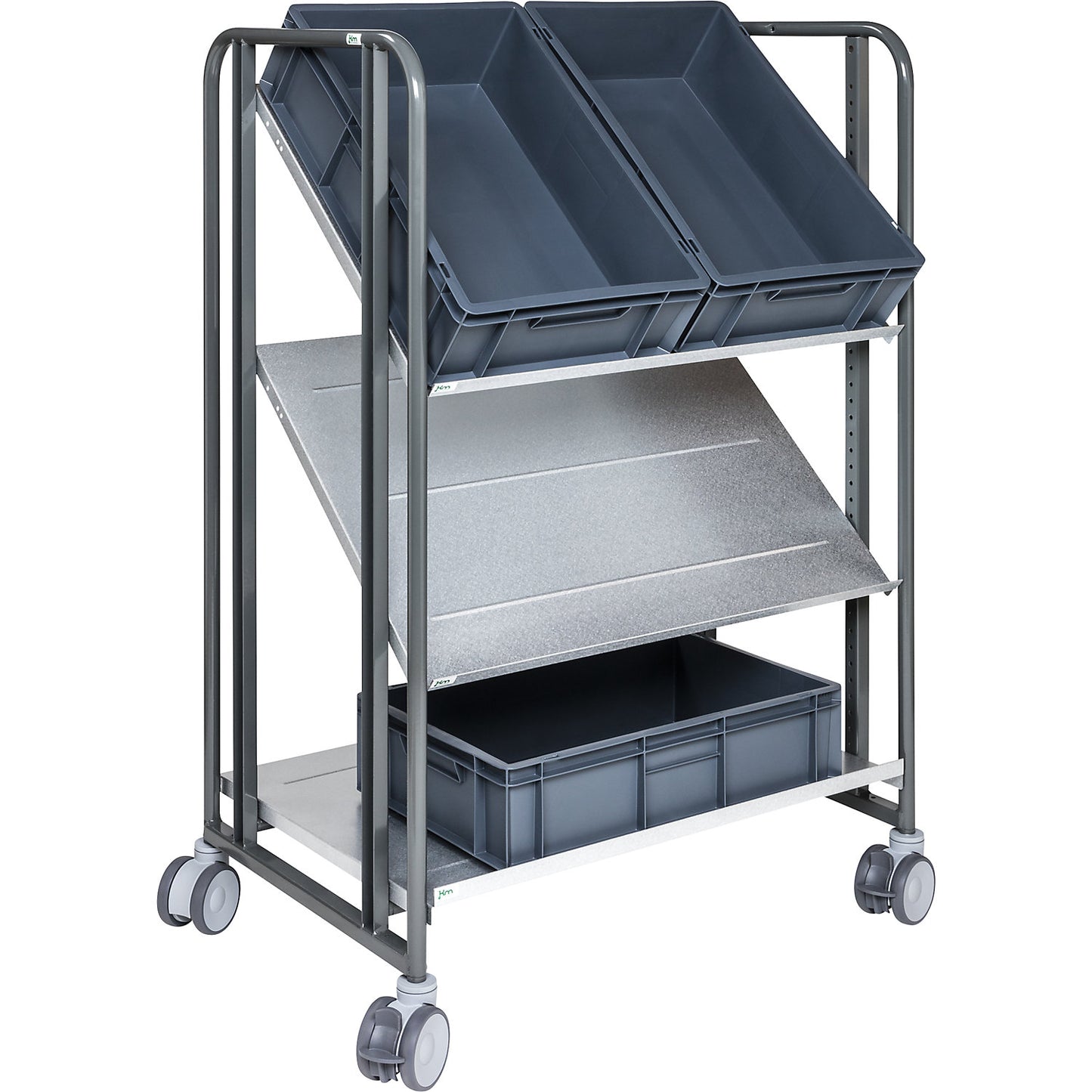 E-commerce order picking trolley, 3 shelves, LxWxH 877 x 638 x 1300 mm.