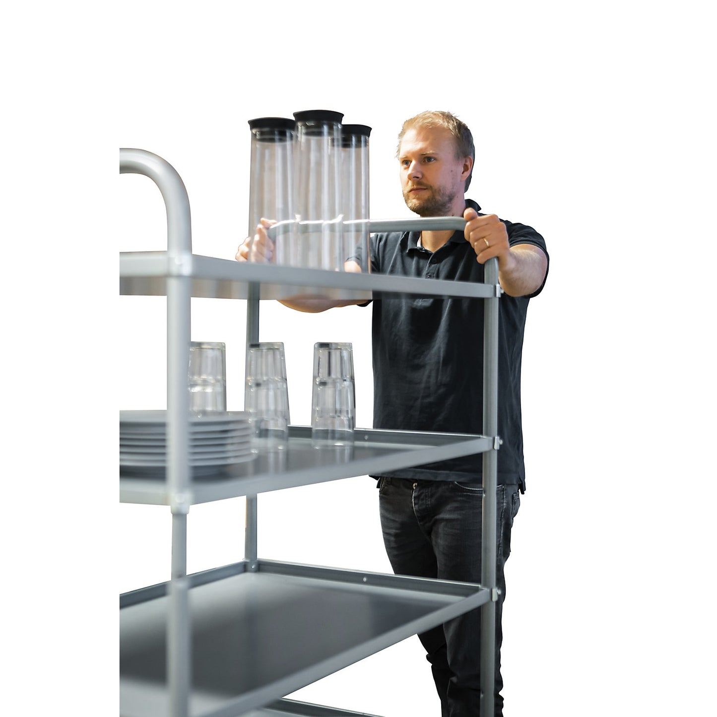 Zero shelf trolley, 5 shelves, LxWxH 980 x 585 x 1445 mm.