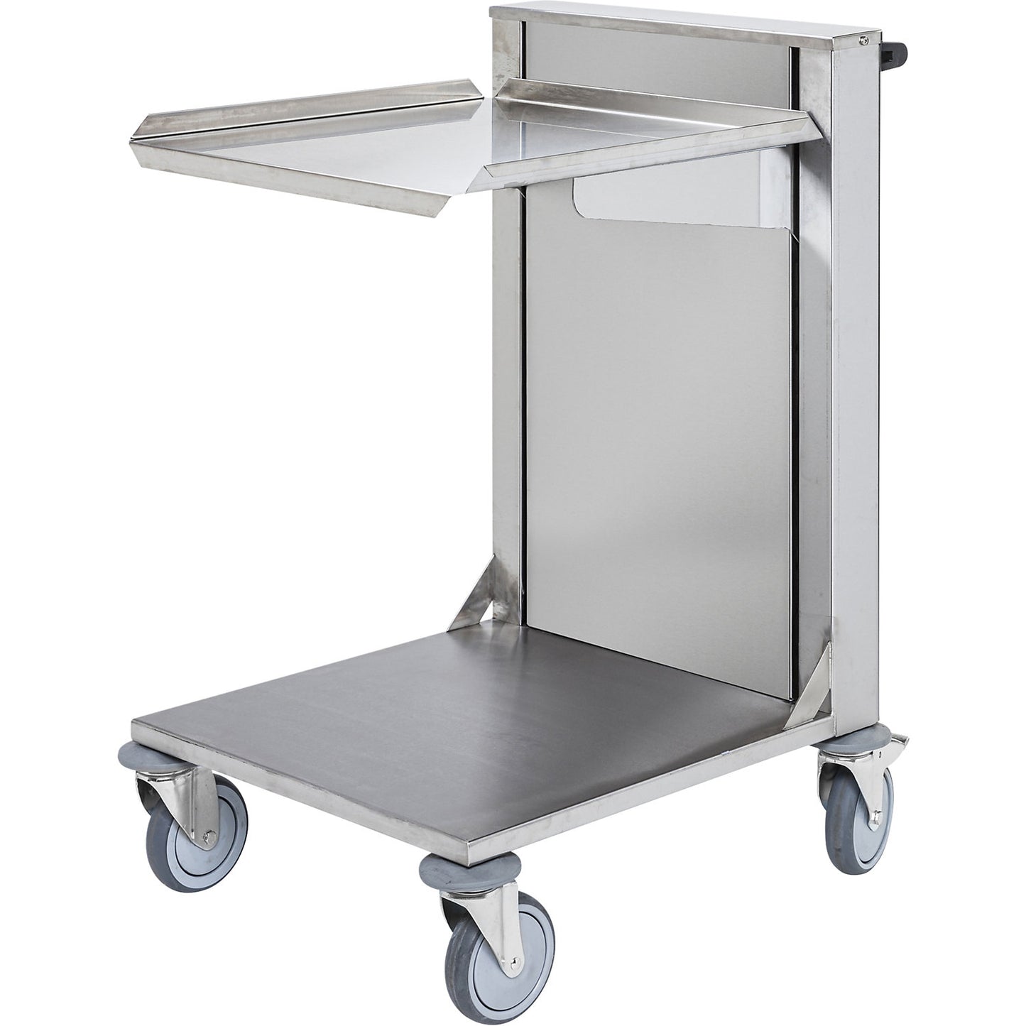 Crate trolley, LxWxH 600 x 530 x 900 mm, stainless steel.