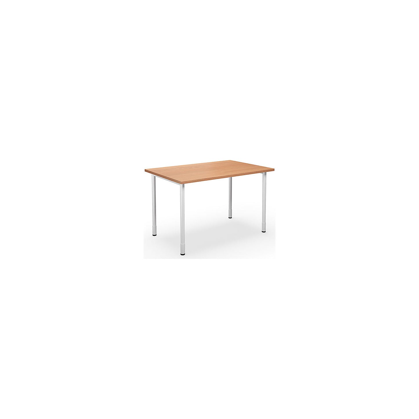DUO-C multi-purpose desk, straight tabletop, HxD 700 - 800 x 800 mm, width 1200 mm, beech, white.