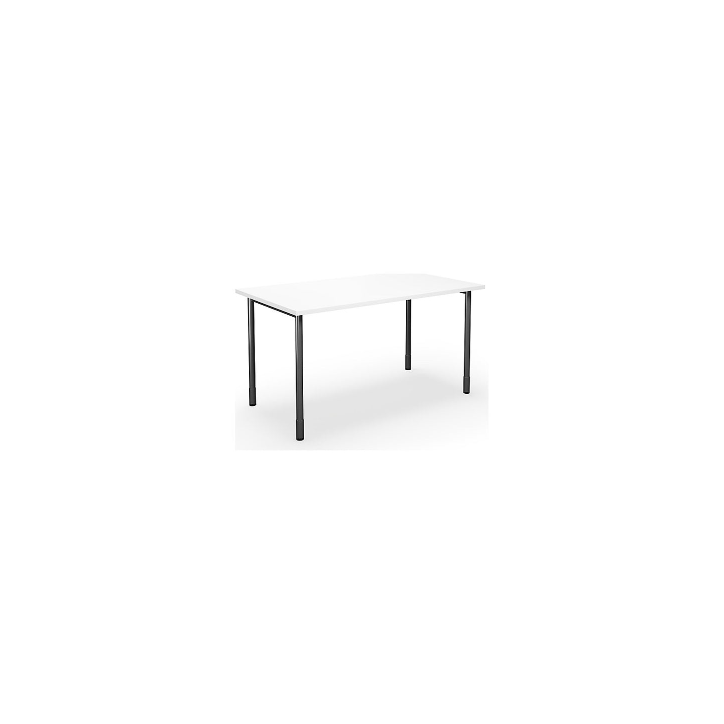 DUO-C multi-purpose desk, straight tabletop, HxD 700 - 800 x 800 mm, width 1200 mm, white, black.