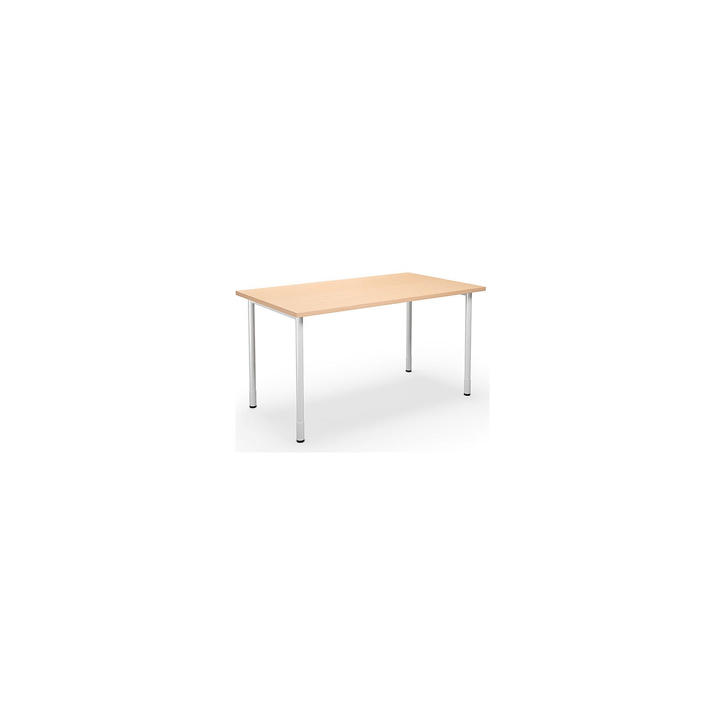 DUO-C multi-purpose desk, straight tabletop, HxD 700 - 800 x 800 mm, width 1400 mm, birch, white.
