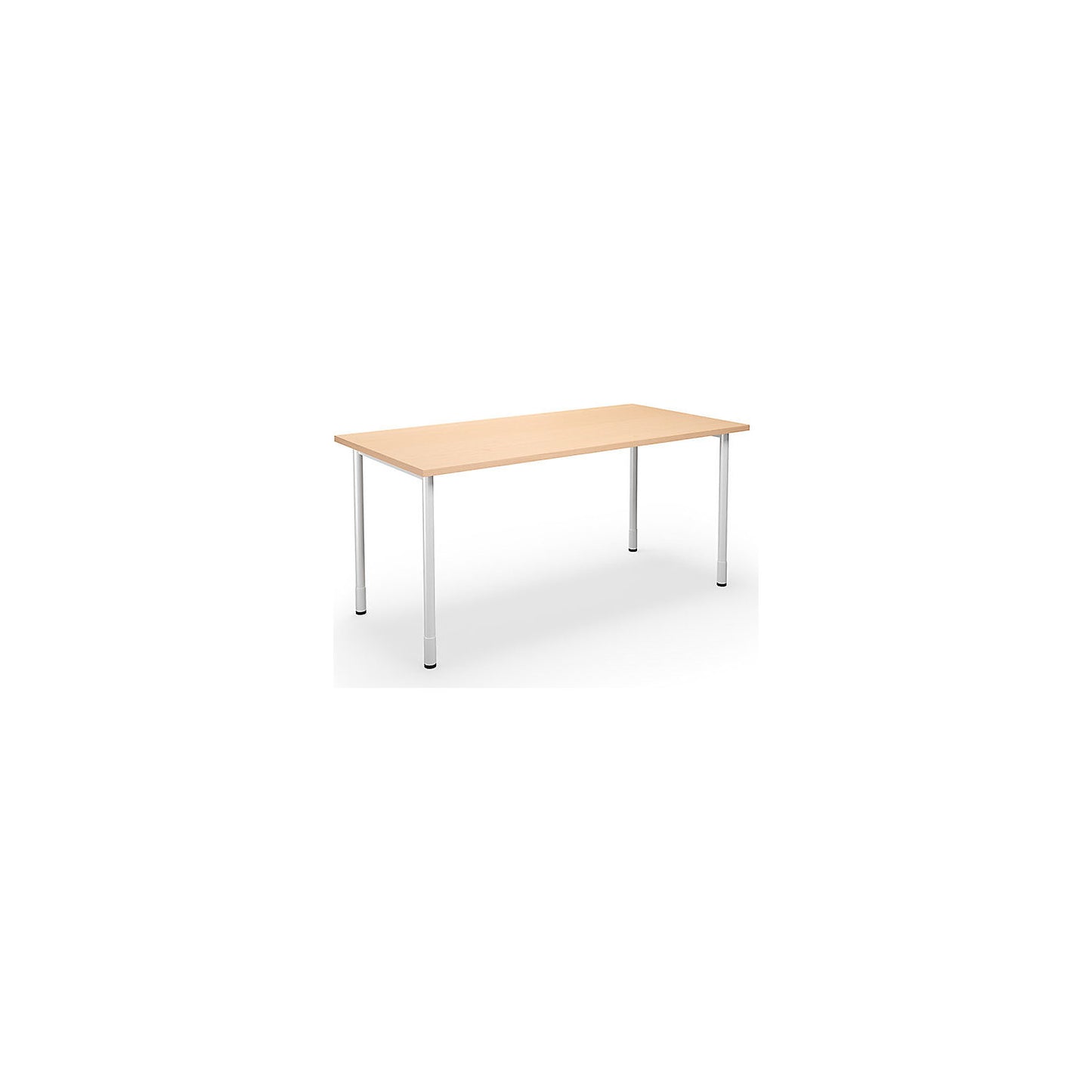 DUO-C multi-purpose desk, straight tabletop, HxD 700 - 800 x 800 mm, width 1600 mm, birch, white.