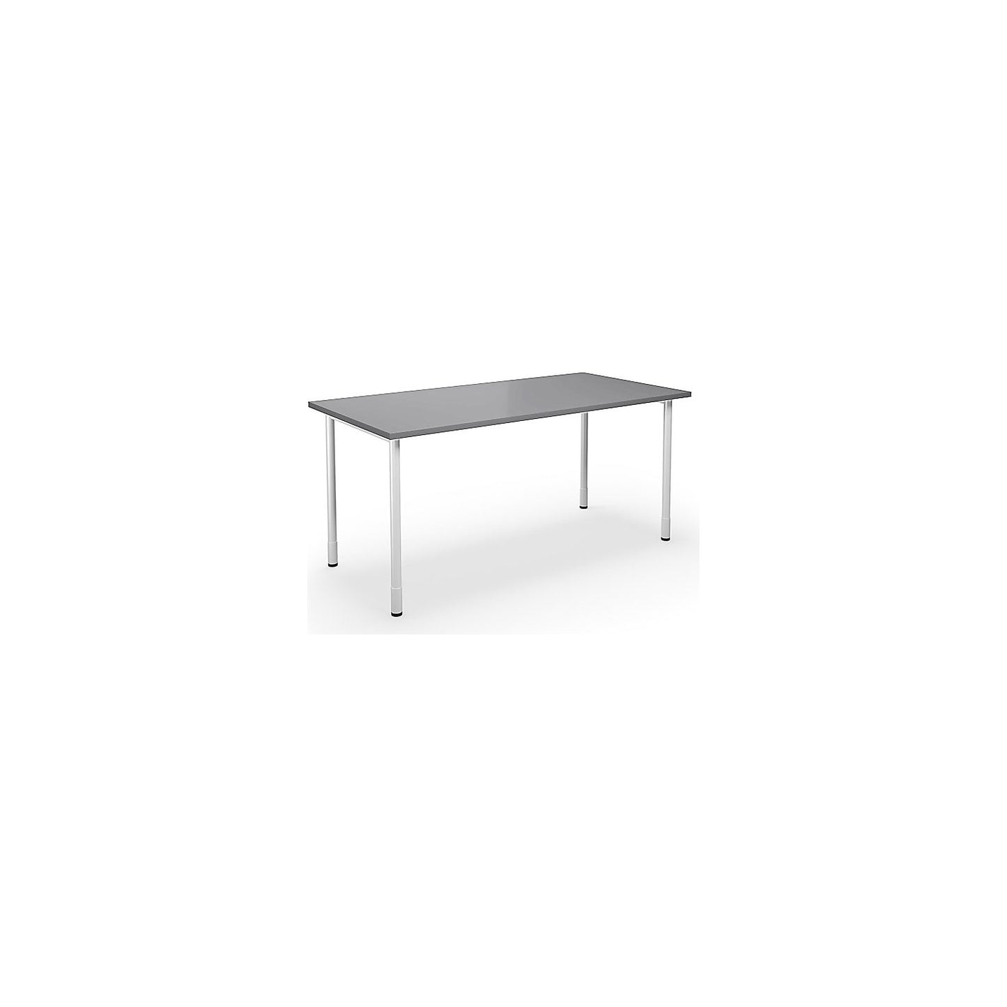DUO-C multi-purpose desk, straight tabletop, HxD 700 - 800 x 800 mm, width 1600 mm, light grey, white.
