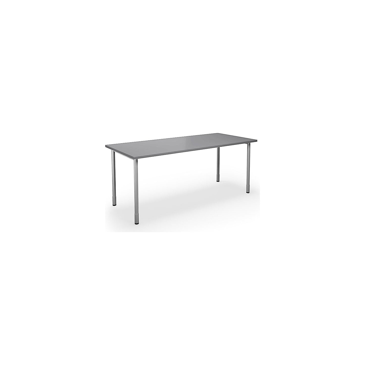 DUO-C multi-purpose desk, straight tabletop, HxD 700 - 800 x 800 mm, width 1800 mm, light grey, silver.