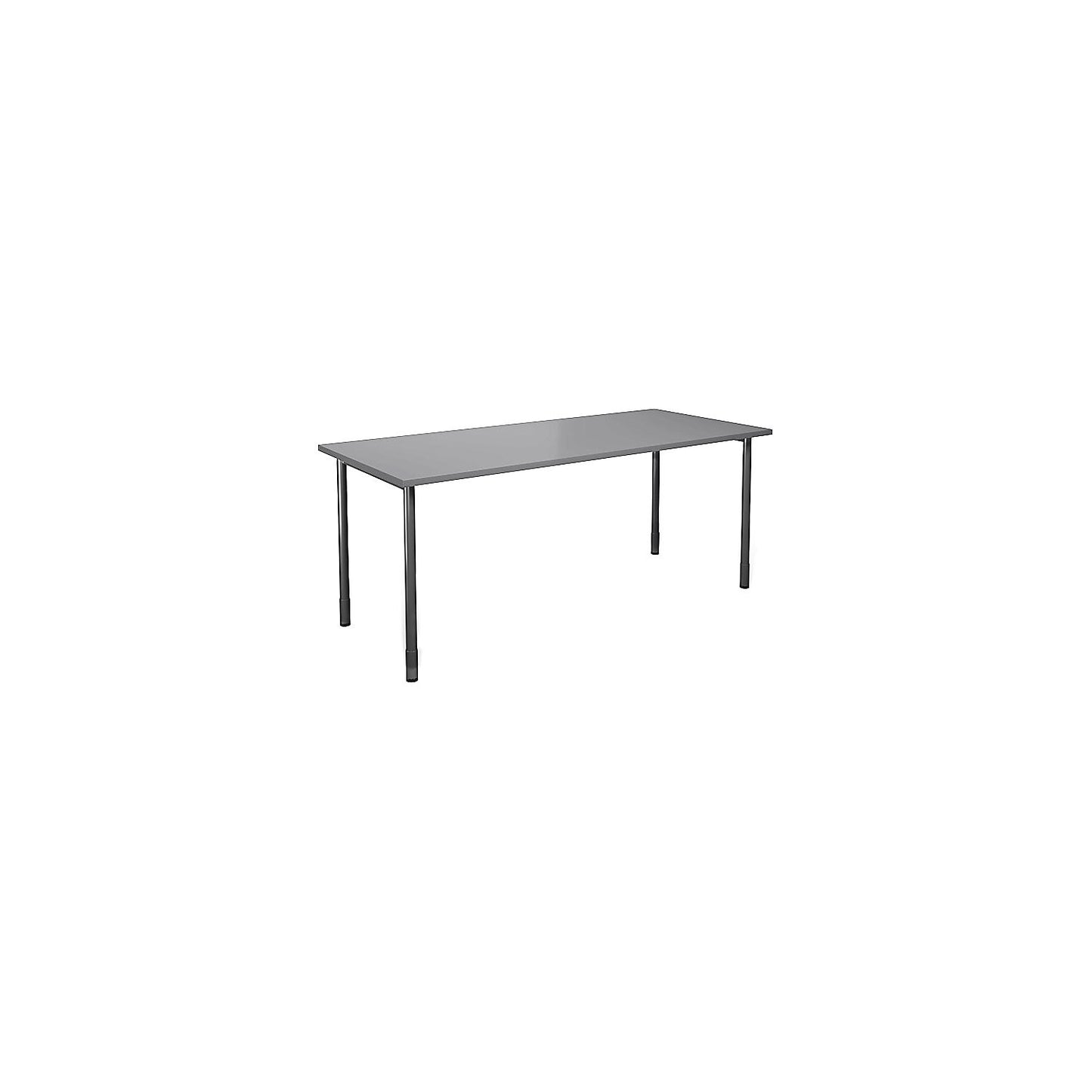 DUO-C multi-purpose desk, straight tabletop, HxD 700 - 800 x 800 mm, width 1800 mm, light grey, black.