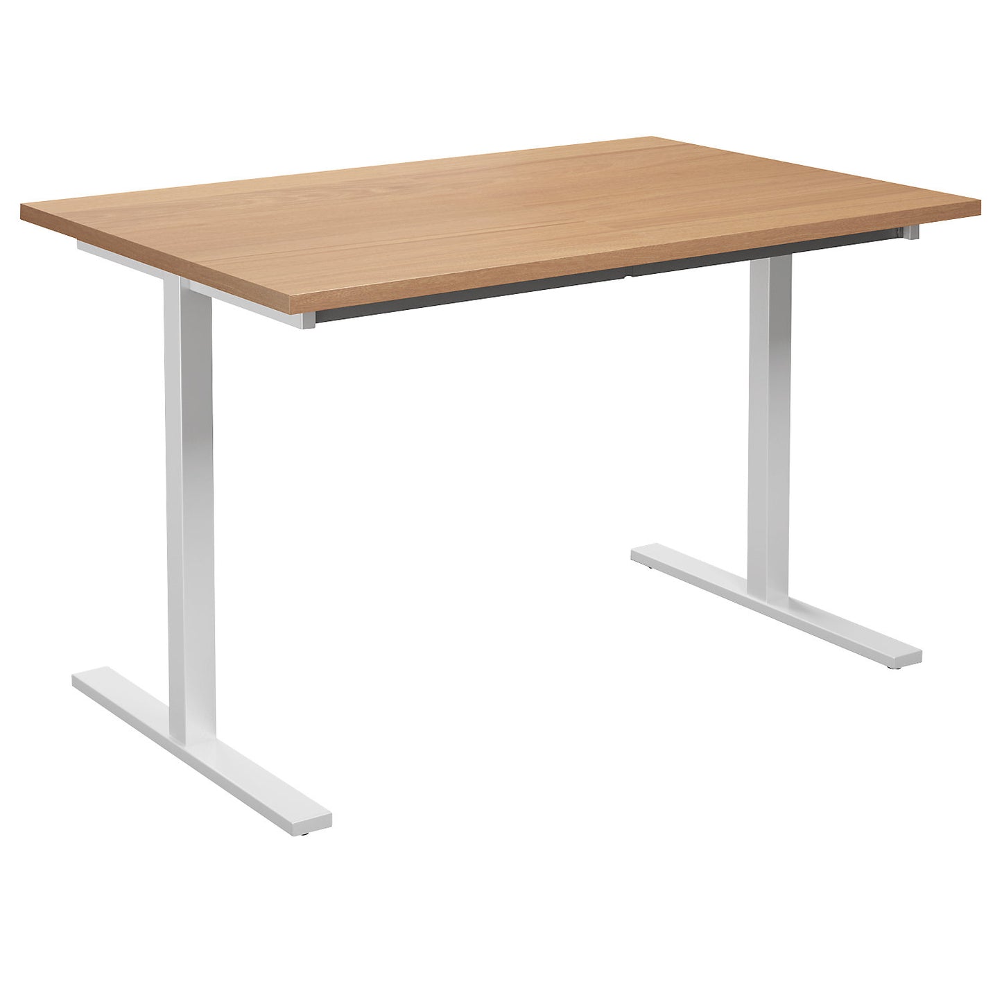 DUO-T multi-purpose desk, straight tabletop, HxD 740 x 800 mm, width 1200 mm, beech, white.