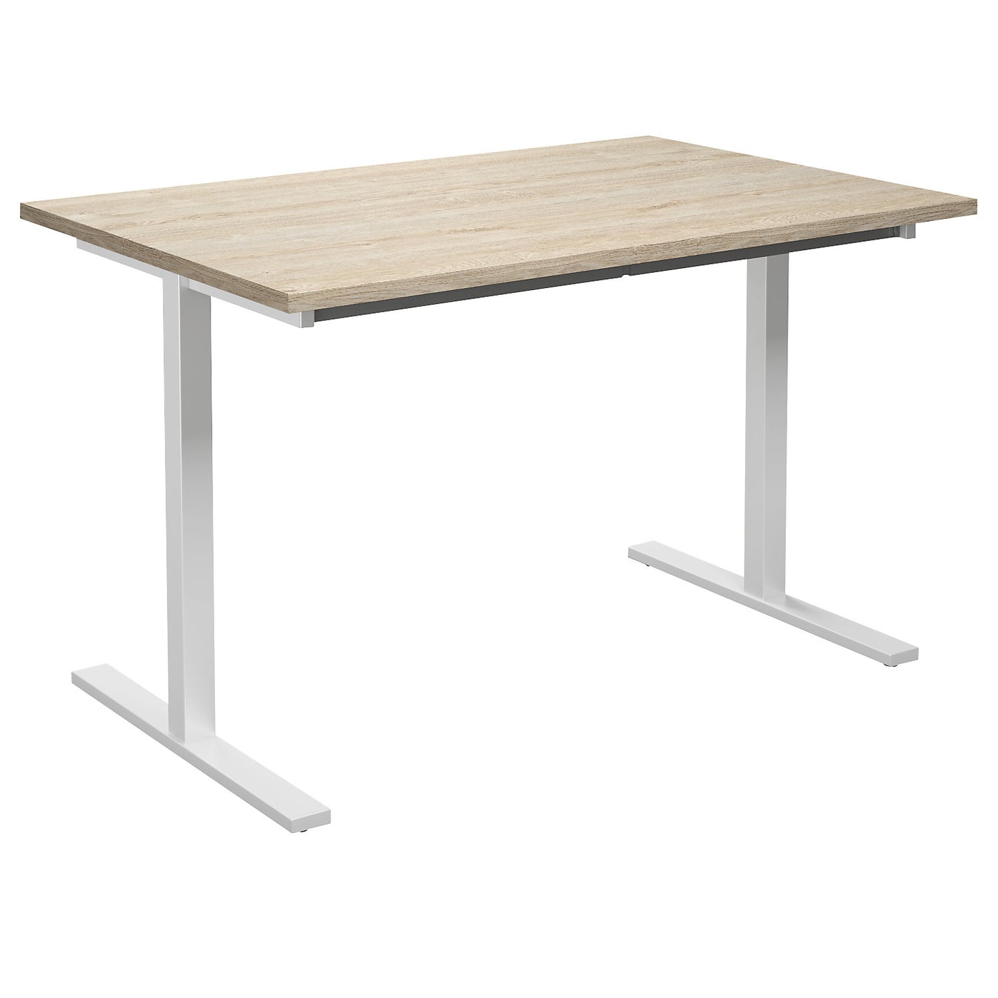 DUO-T multi-purpose desk, straight tabletop, HxD 740 x 800 mm, width 1200 mm, oak, white.