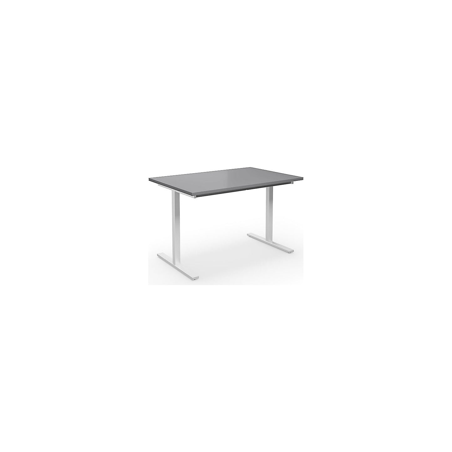 DUO-T multi-purpose desk, straight tabletop, HxD 740 x 800 mm, width 1200 mm, light grey, white.